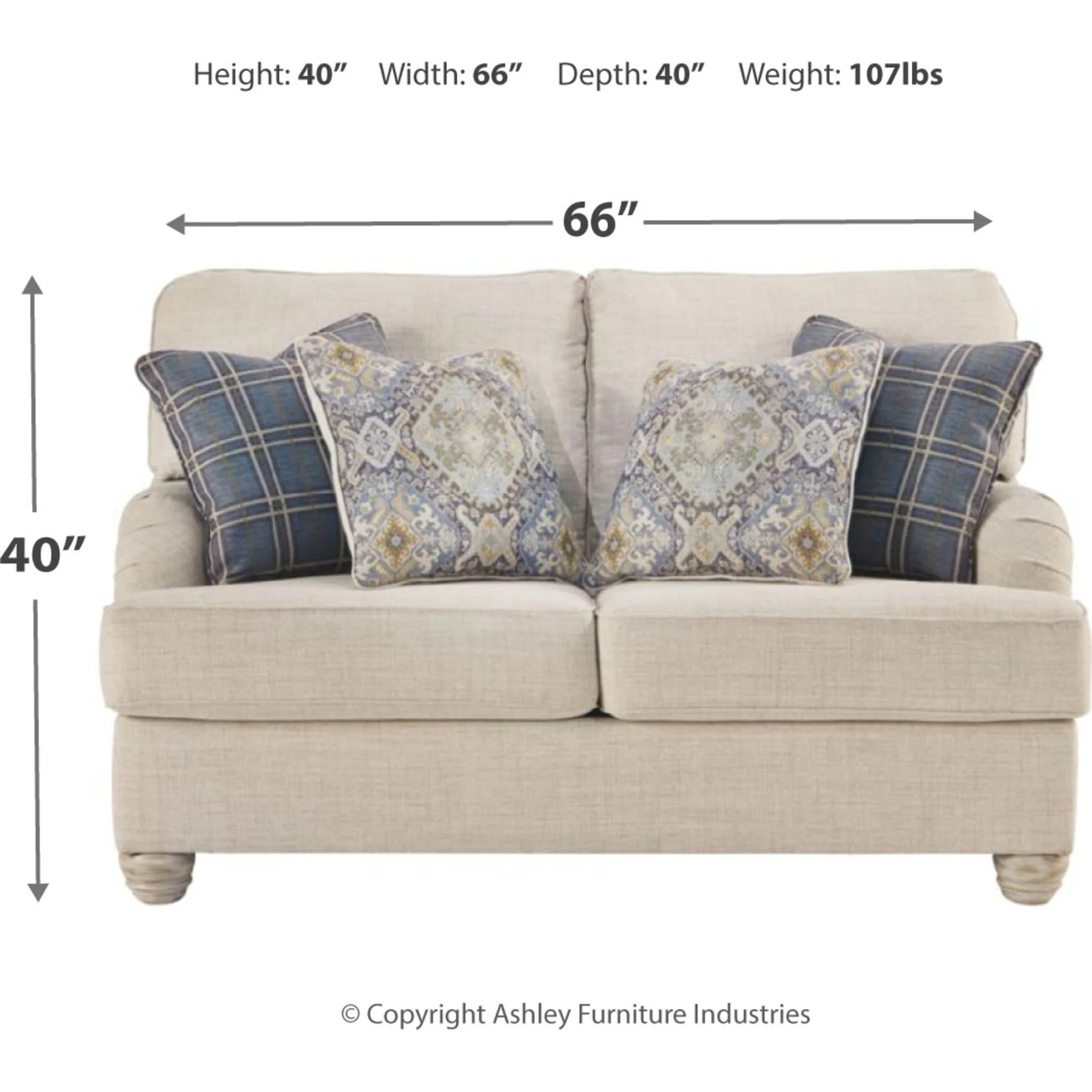 Traemore Loveseat - Linen - Image 4
