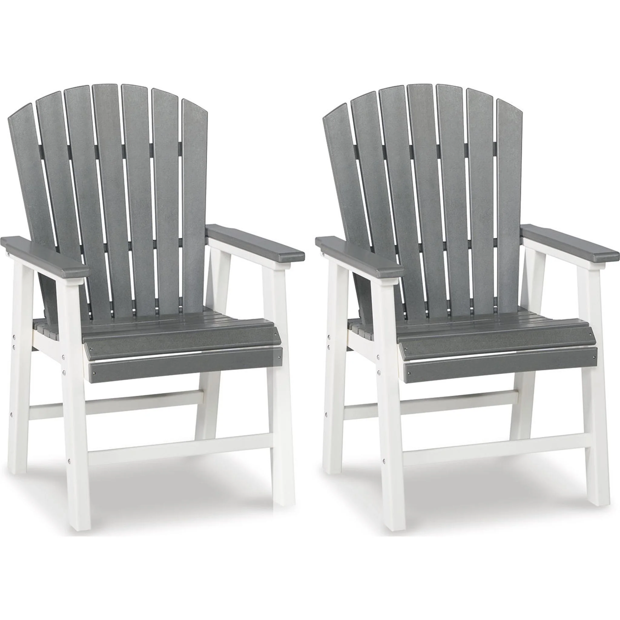 Transville Outdoor Arm Chair (set of 2) - Gray/White