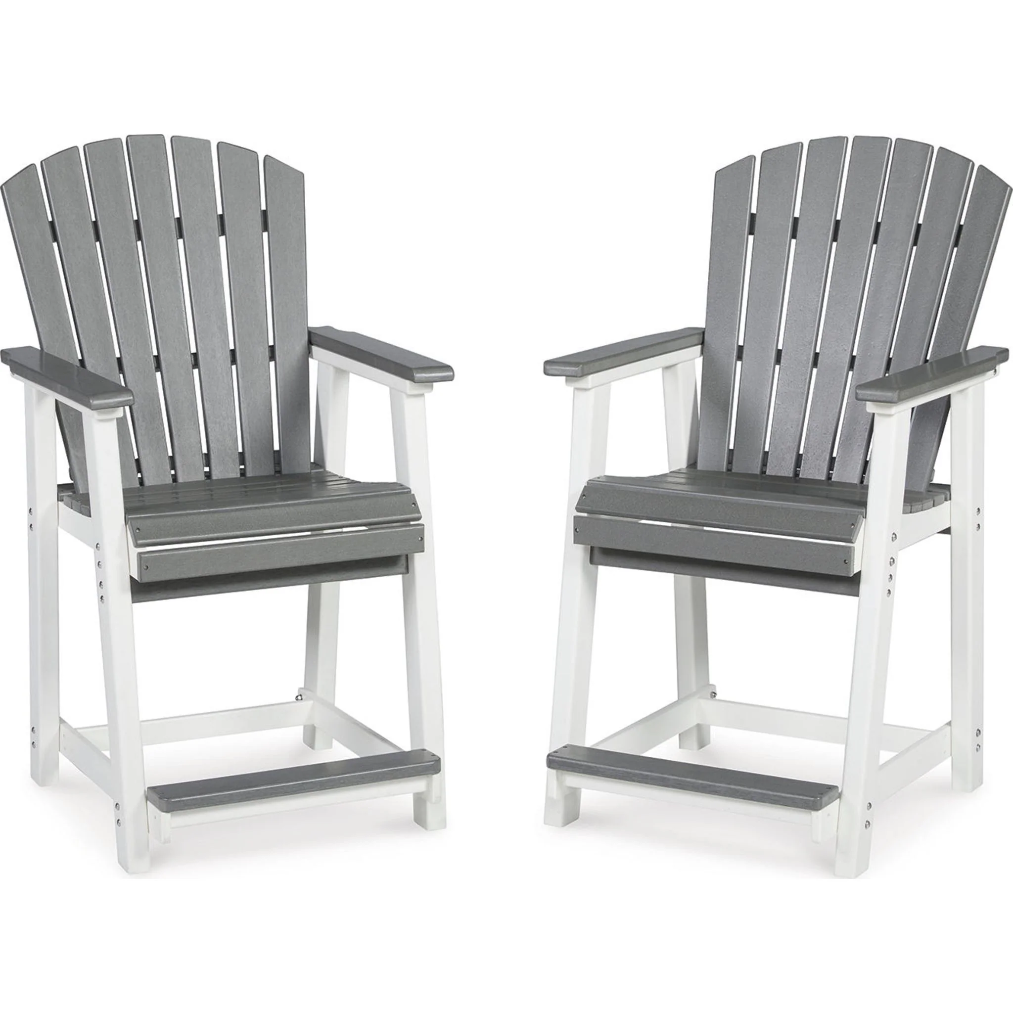 Transville Outdoor Counter Height Stool (set of 2) - Gray/White