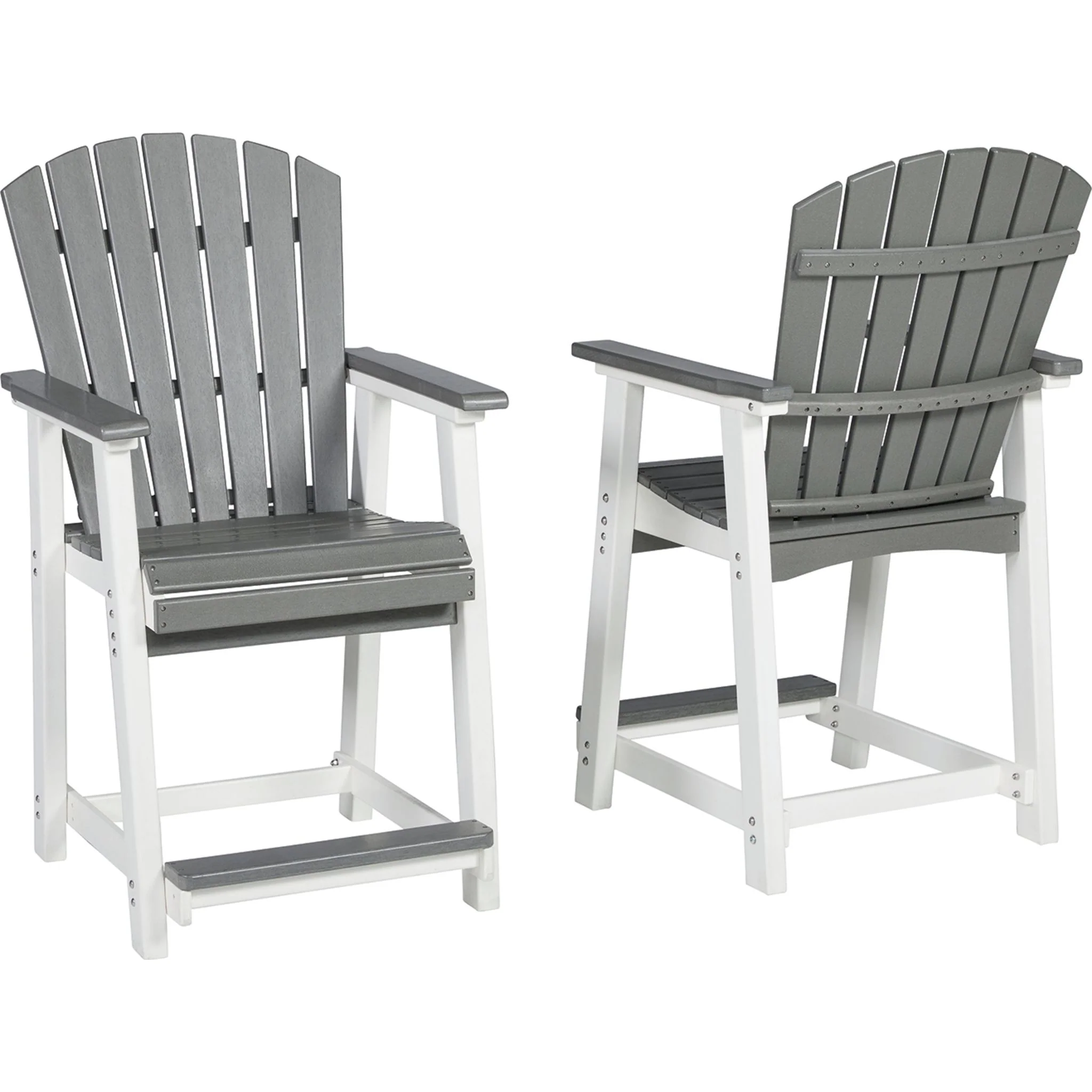 Transville Outdoor Counter Height Stool (set of 2) - Gray/White - Image 3