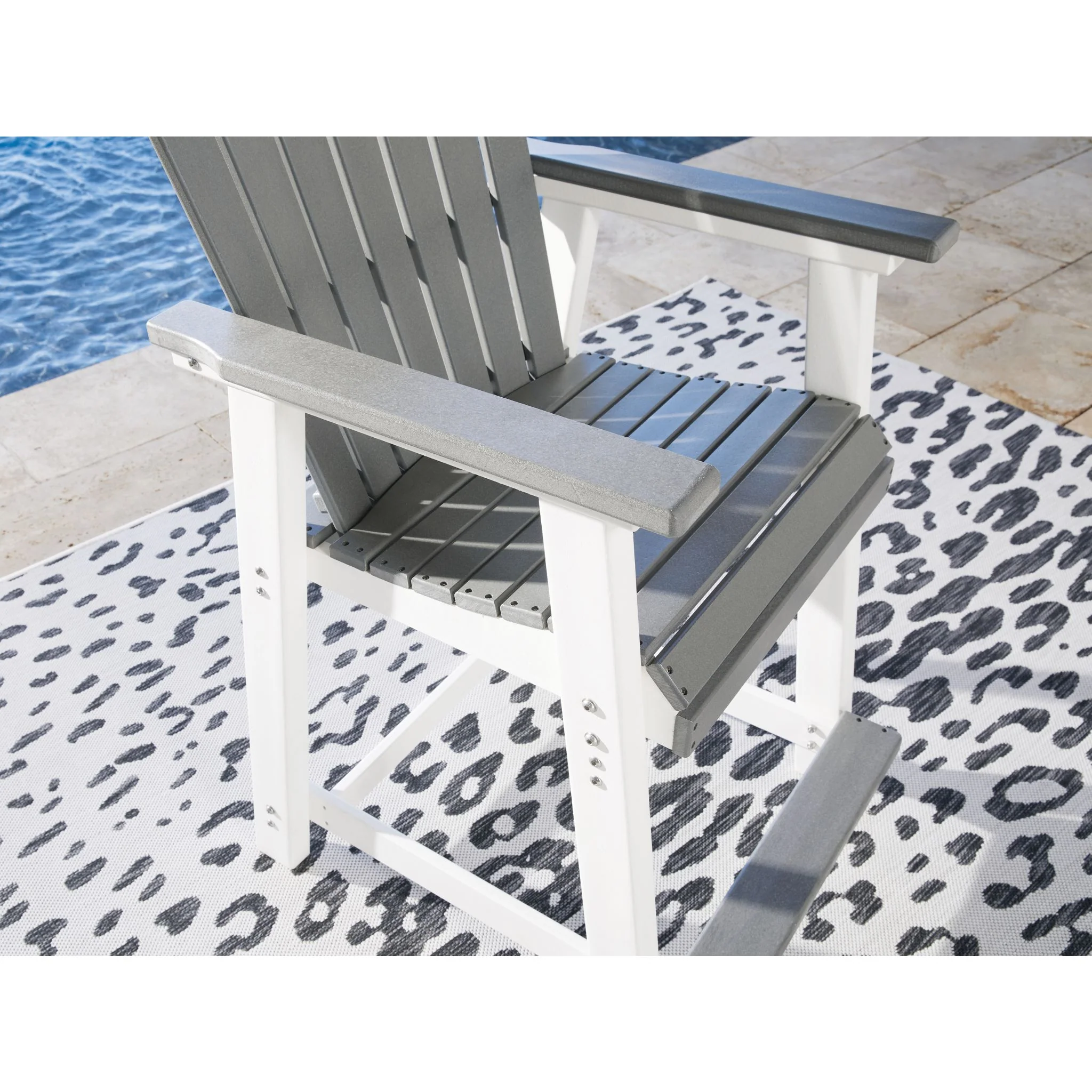 Transville Outdoor Counter Height Stool (set of 2) - Gray/White - Image 8
