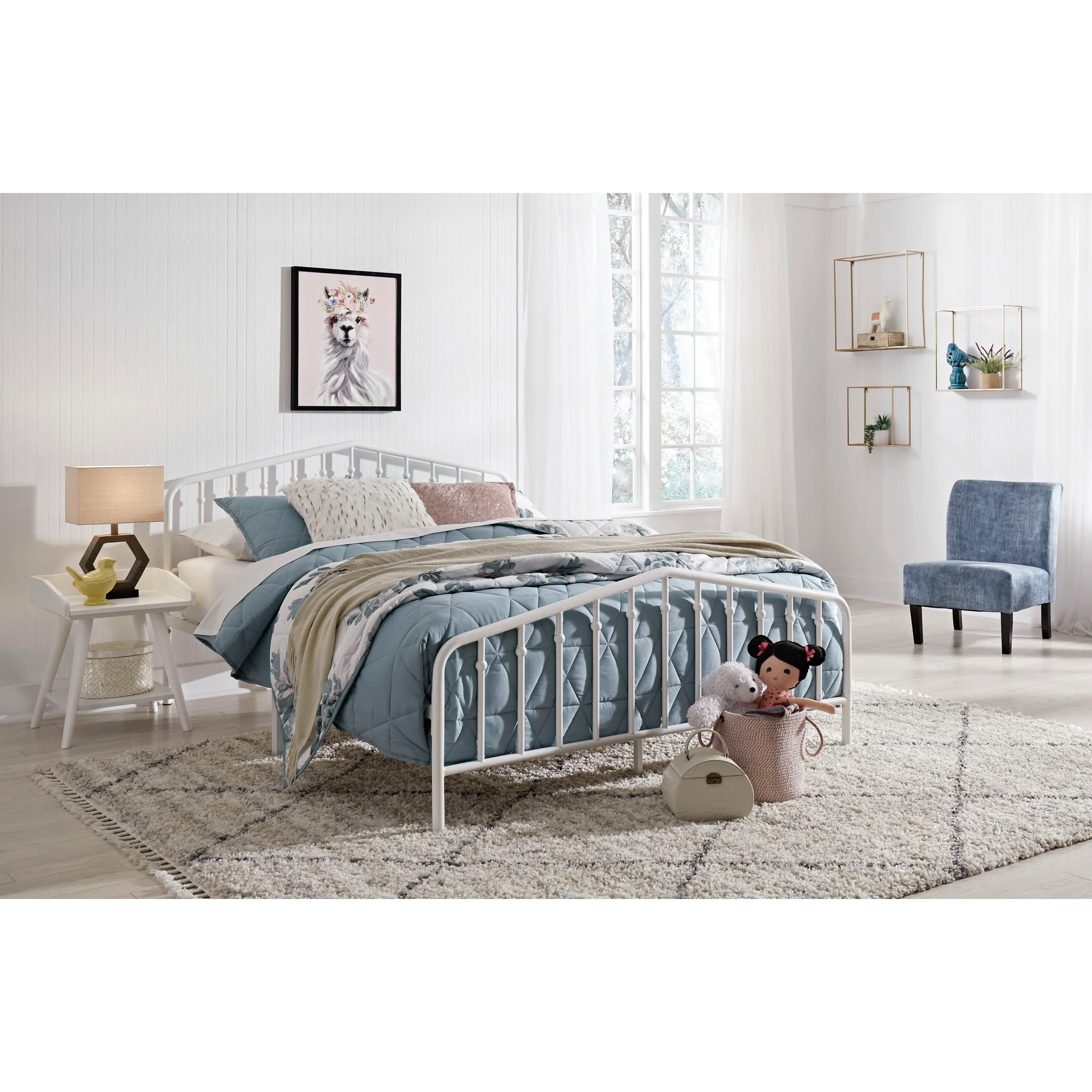 Trentlore Queen Metal Bed - White - Image 2