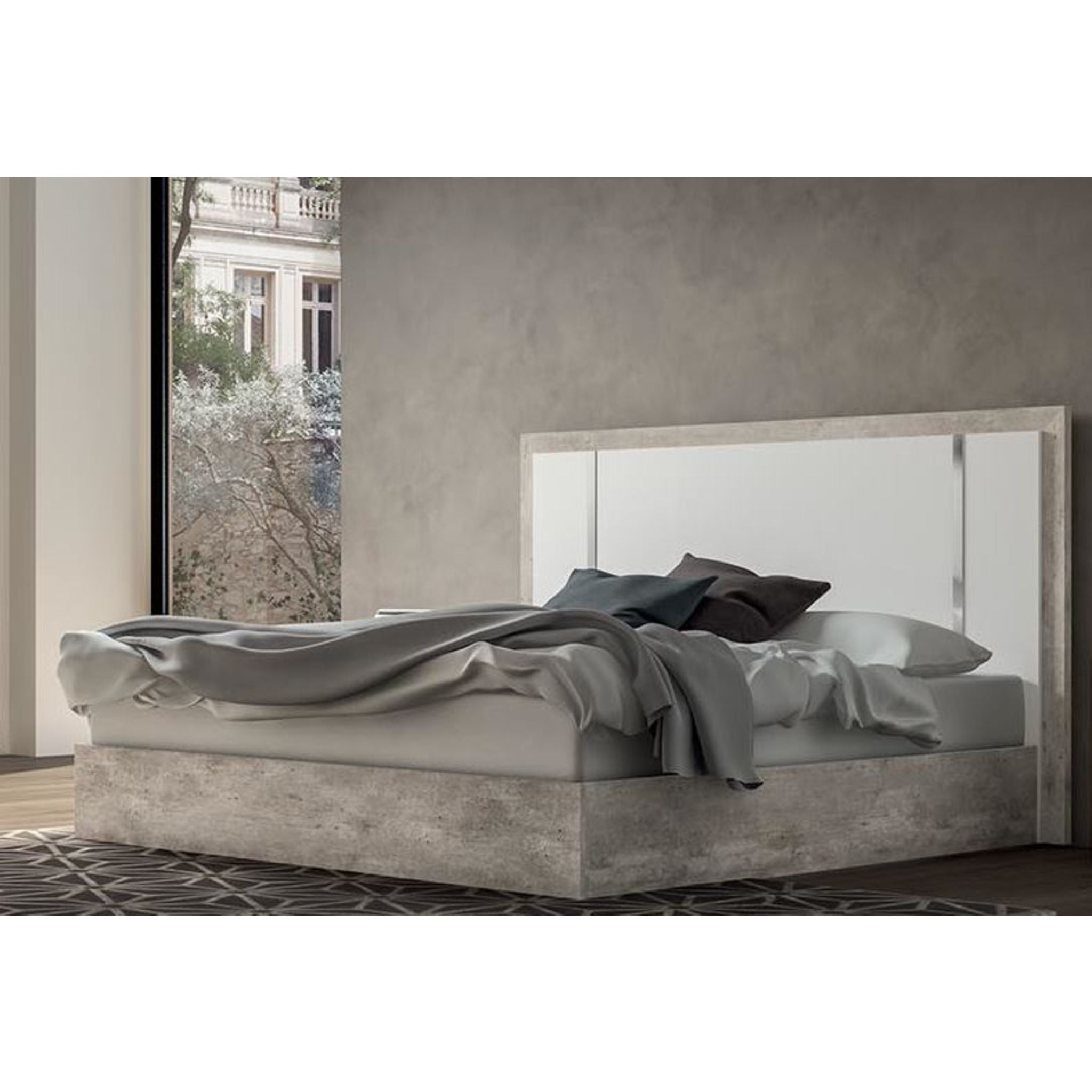 Treviso 3 Piece King Panel Bed - Stone