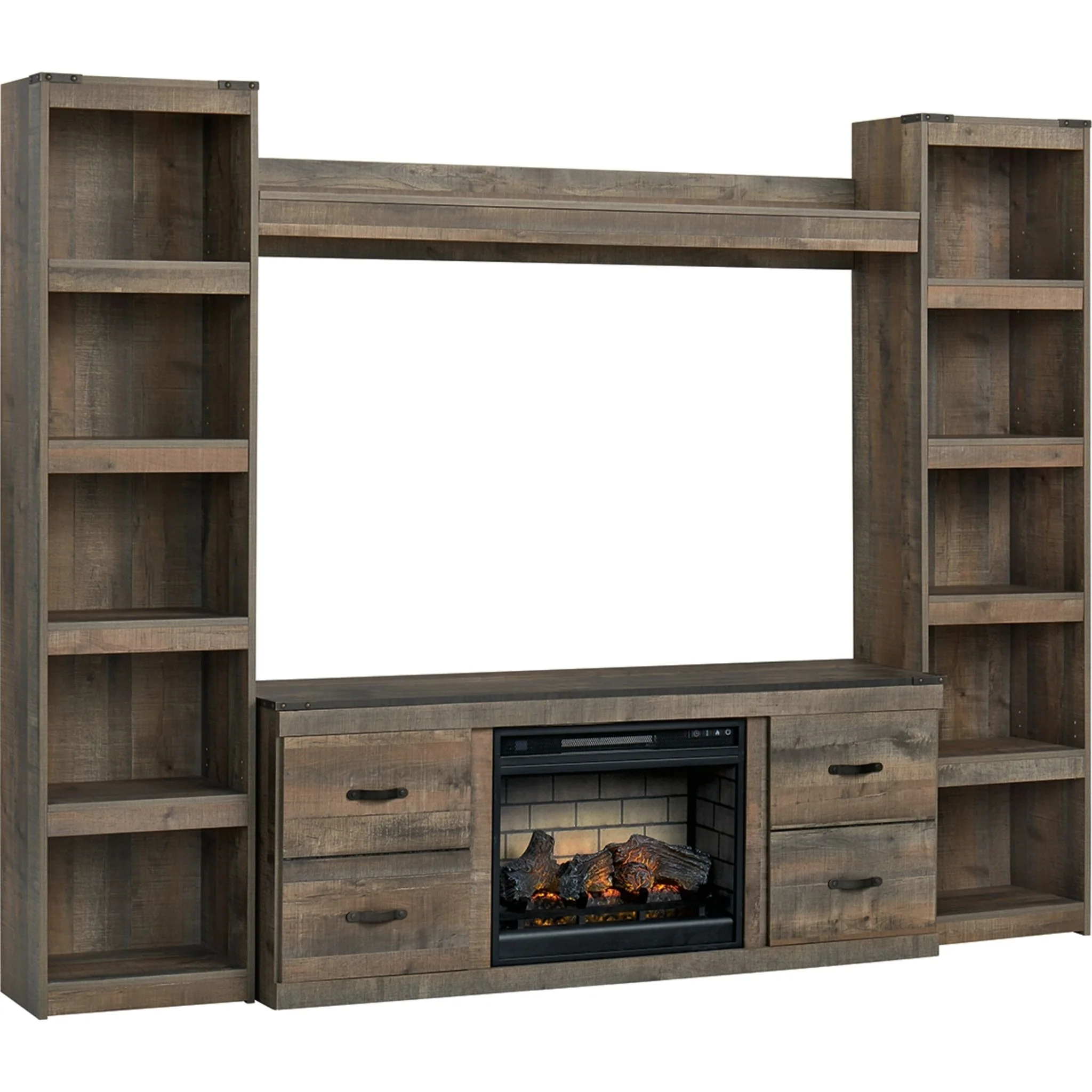Trinell 5 Piece Entertainment Unit - Brown - Image 4