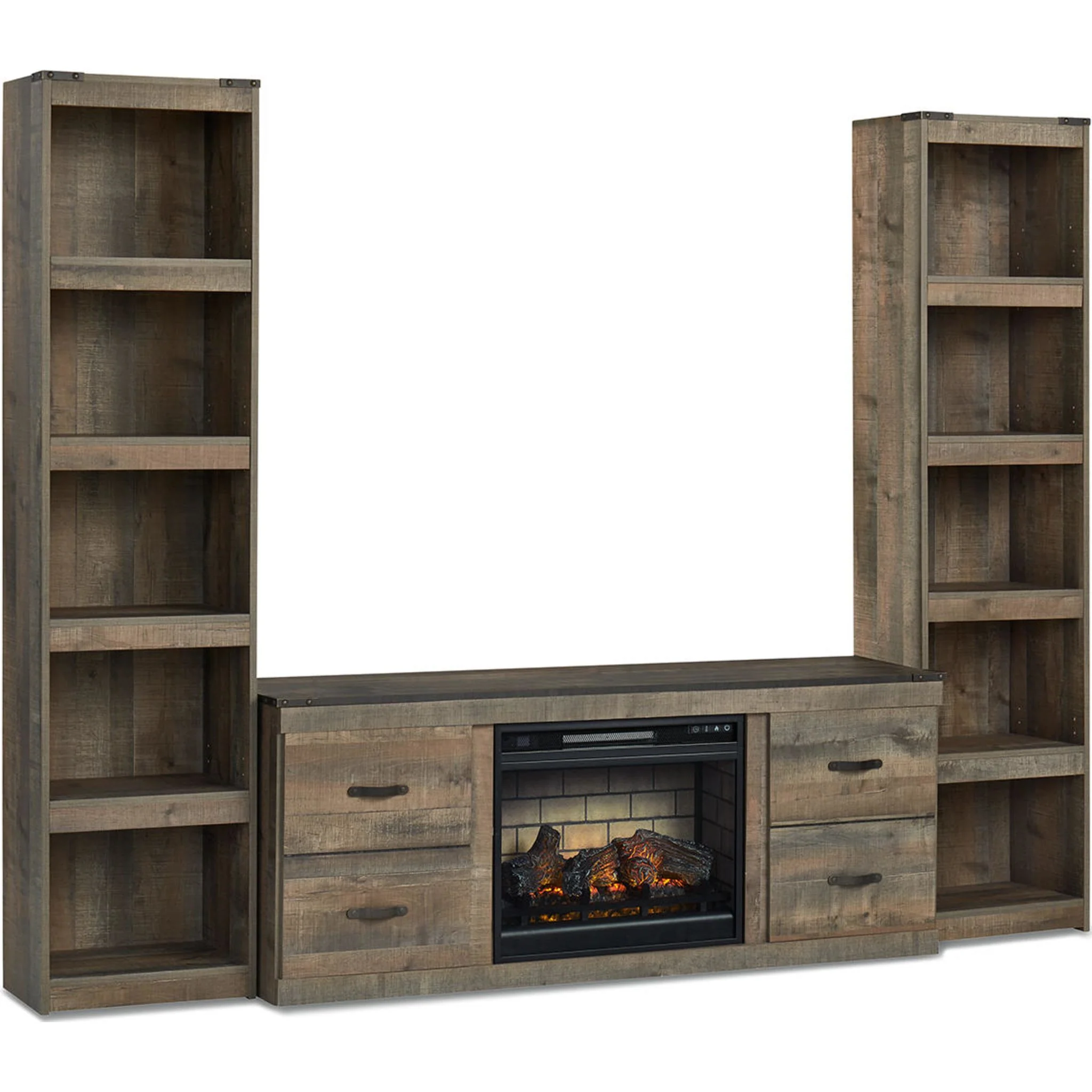 Trinell Entertainment Unit with Fireplace - Brown