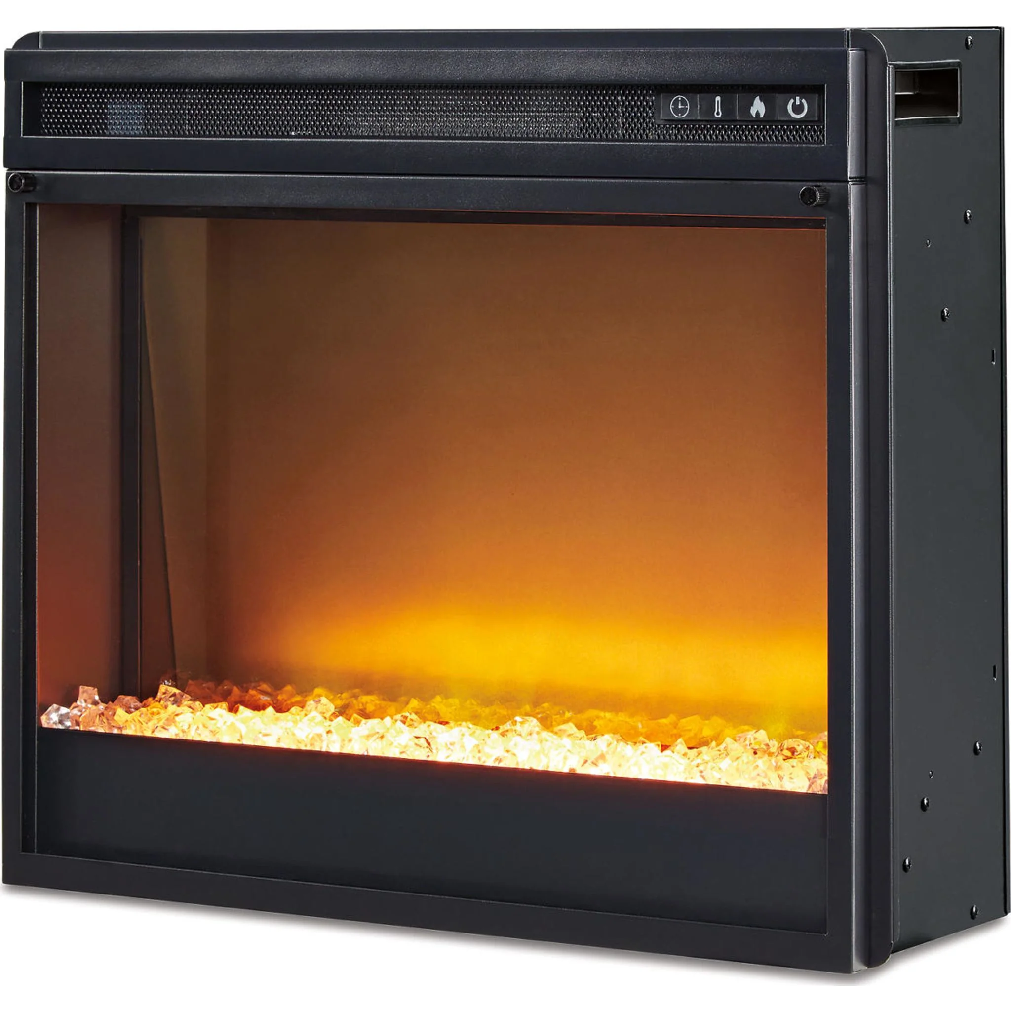 Entertainment Accessories Fireplace Insert with Crushed Glass - Black - Image 10