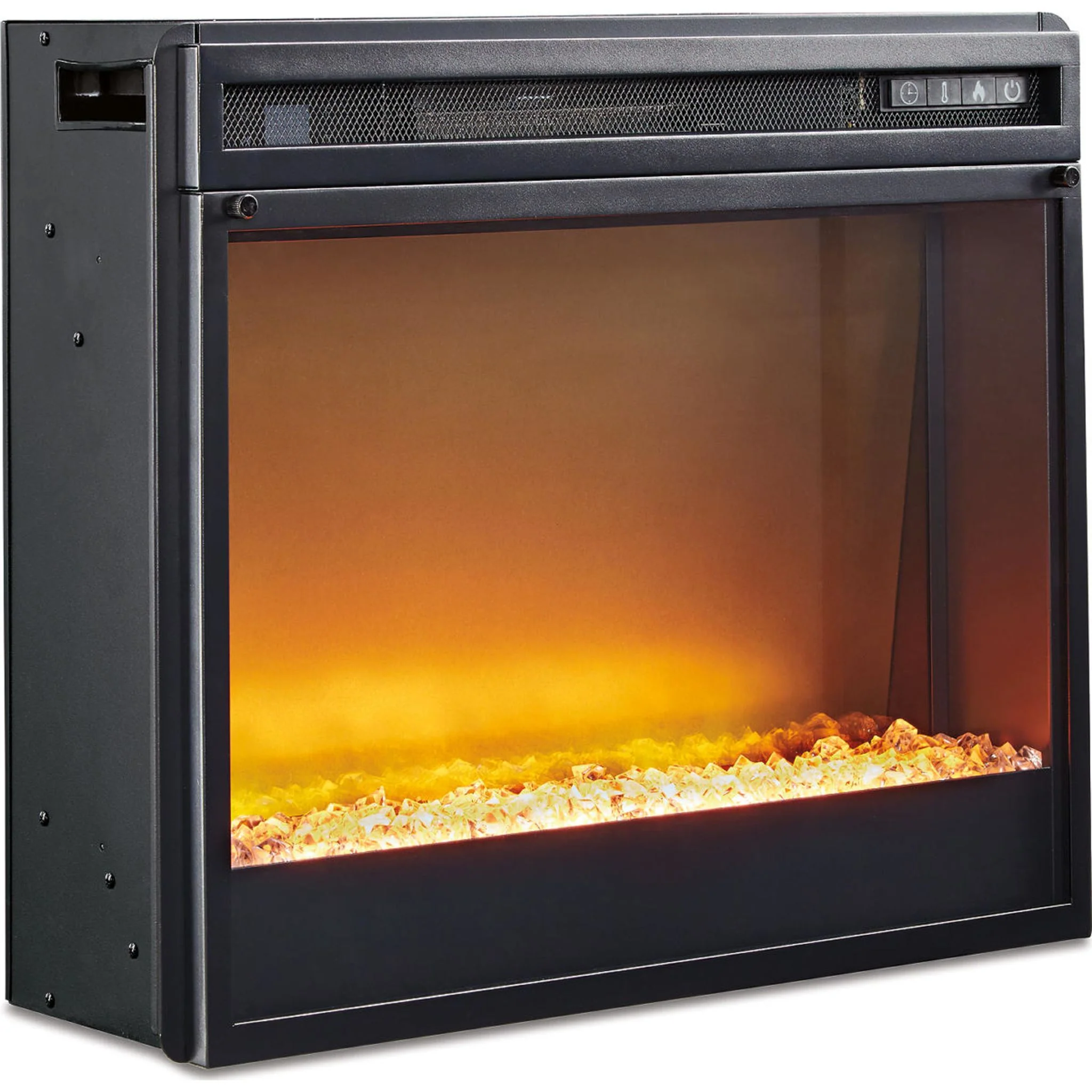 Entertainment Accessories Fireplace Insert with Crushed Glass - Black - Image 11