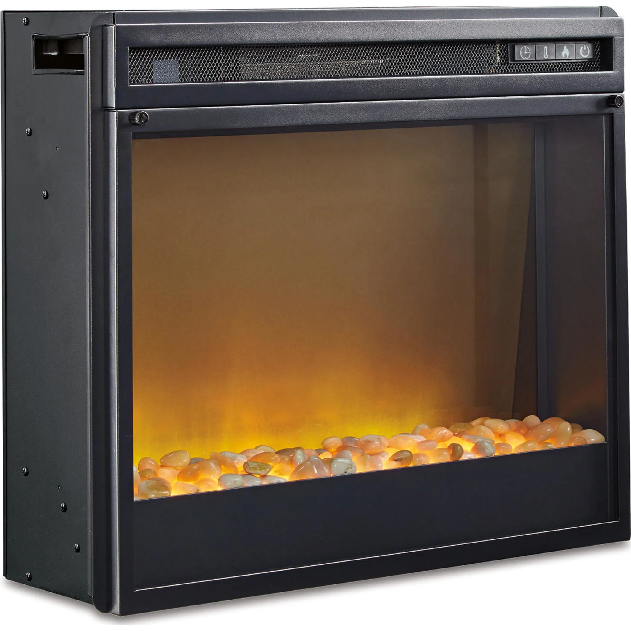 Entertainment Accessories Fireplace Insert with Crushed Glass - Black - Image 12