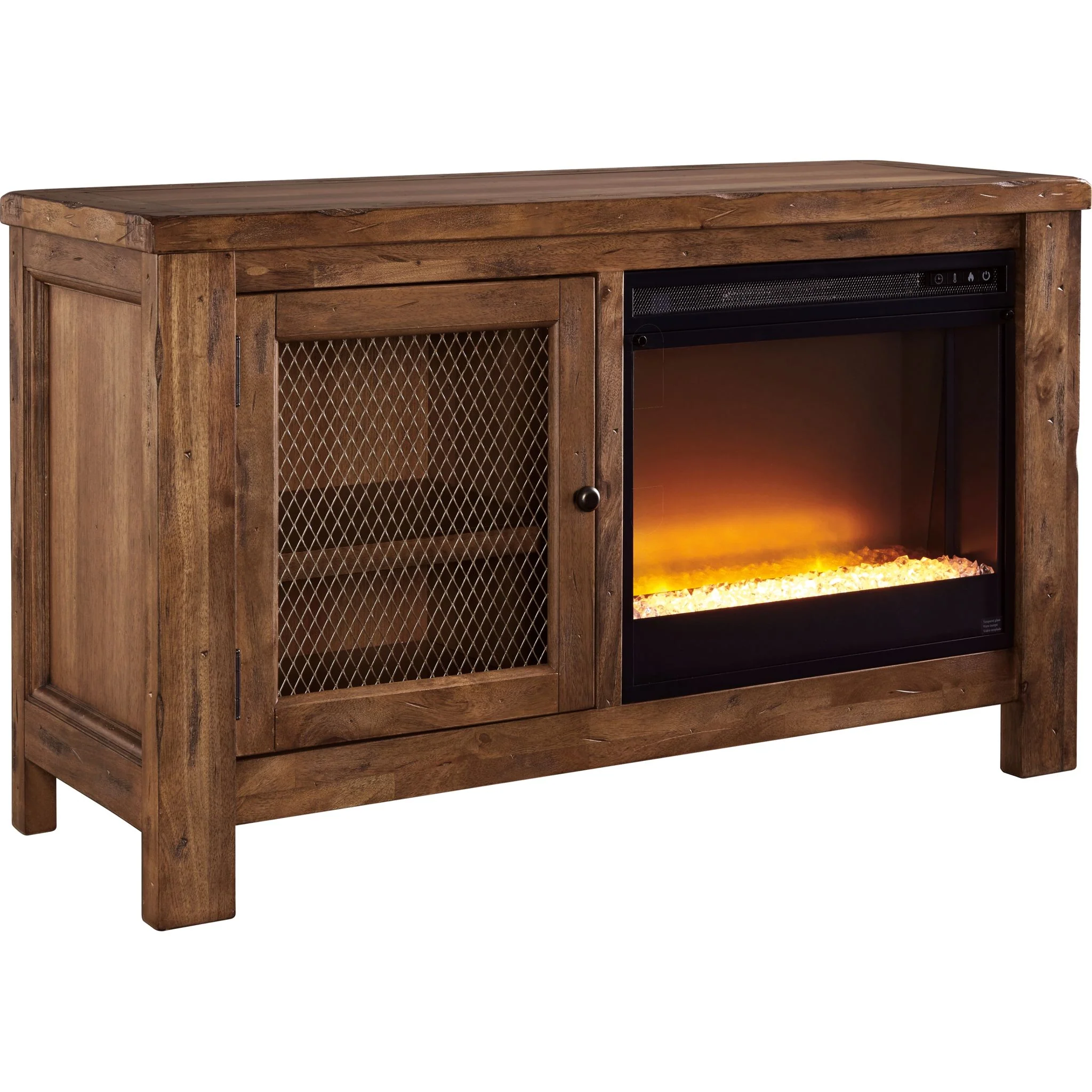 Entertainment Accessories Fireplace Insert with Crushed Glass - Black - Image 6