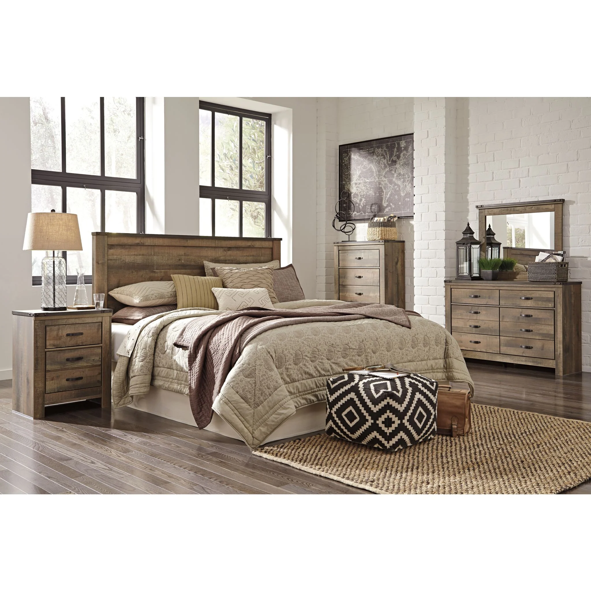Trinell King Panel Headboard - Rustic - Image 5