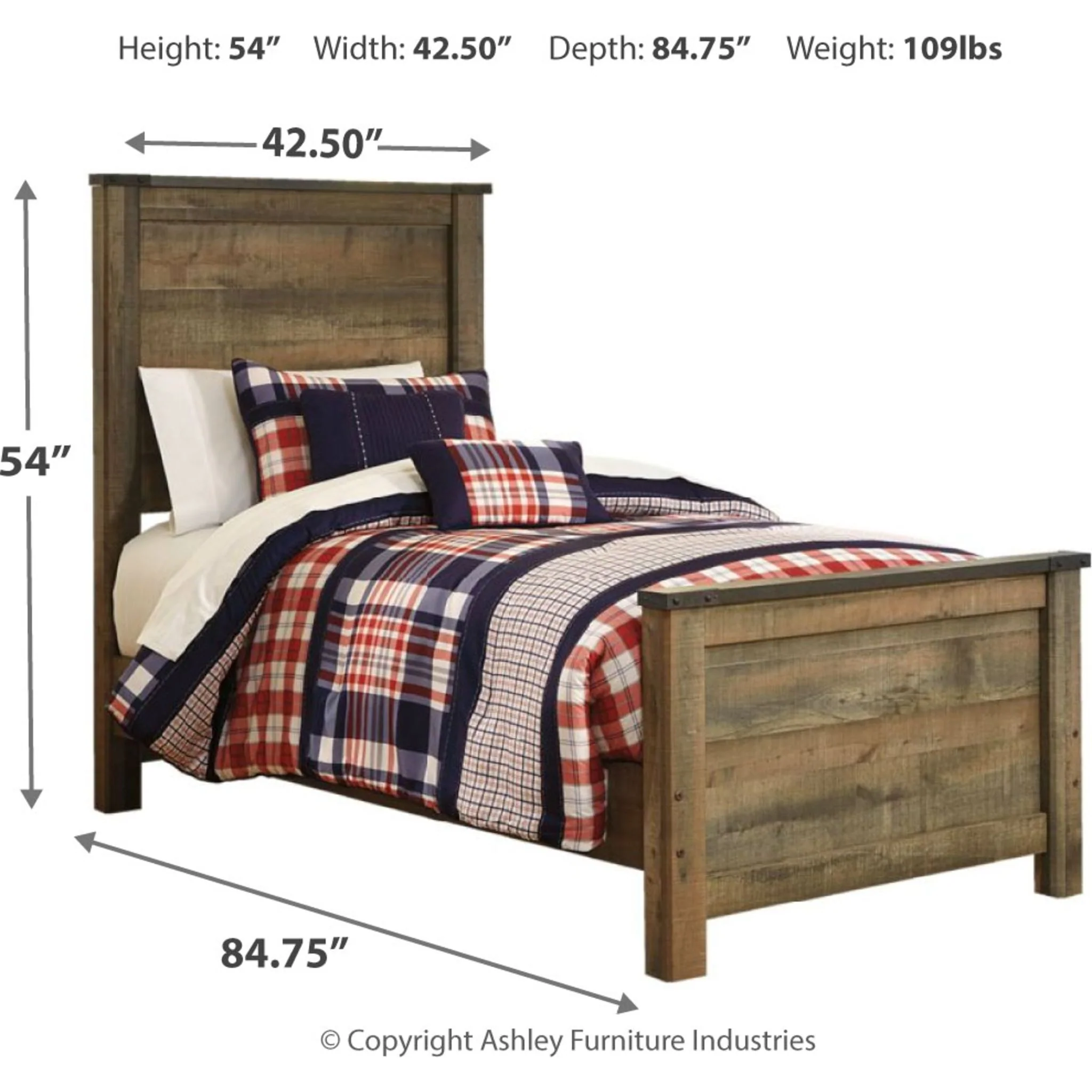 Trinell Panel Bed - Brown - Image 4