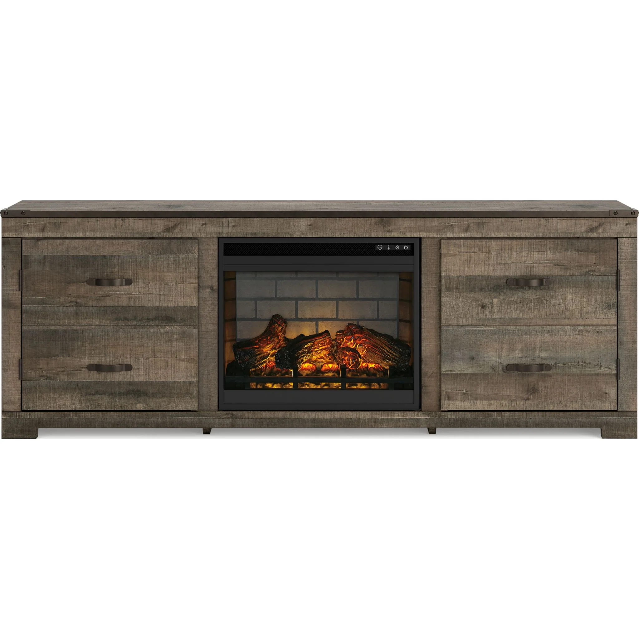 Trinell TV Stand with Fireplace - Brown - Image 3