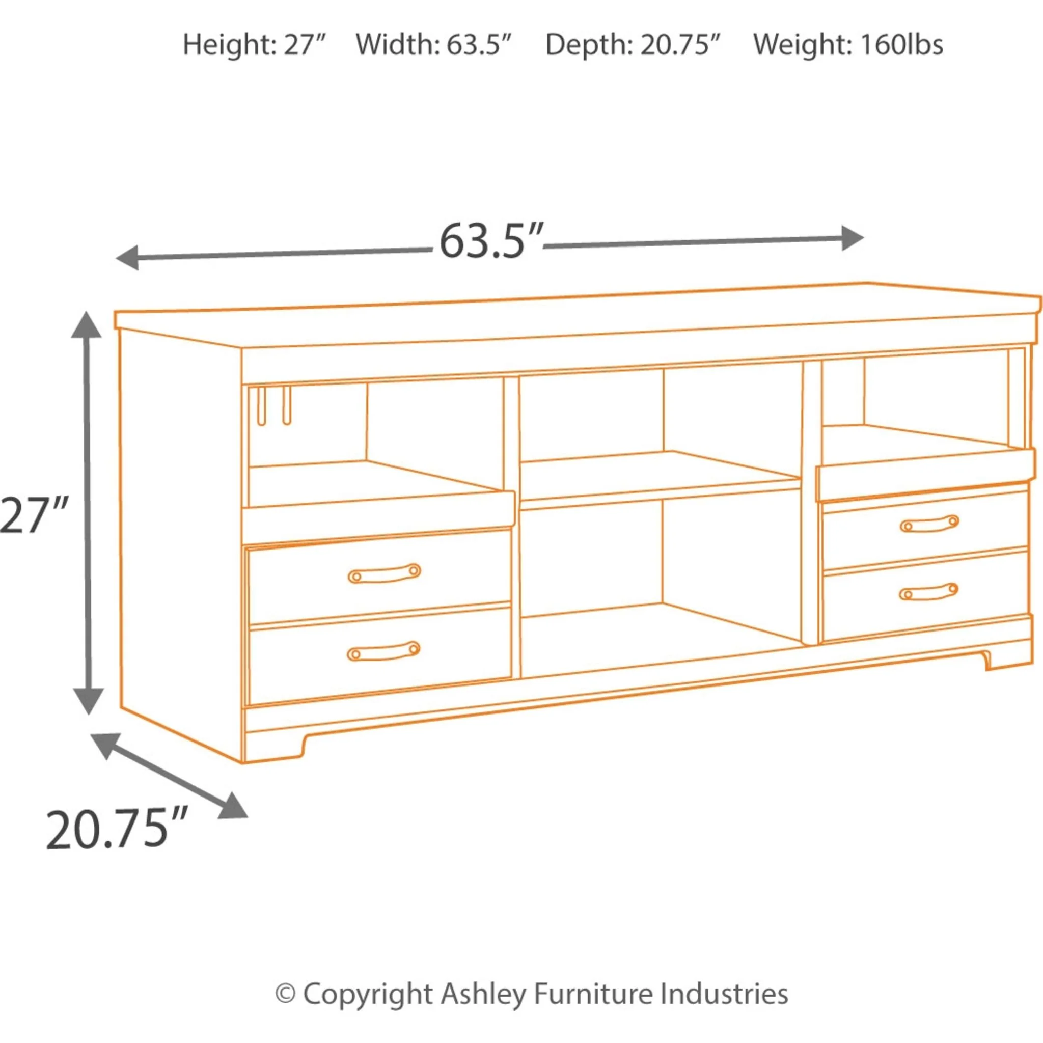 Trinell TV Stand - Brown - Image 4