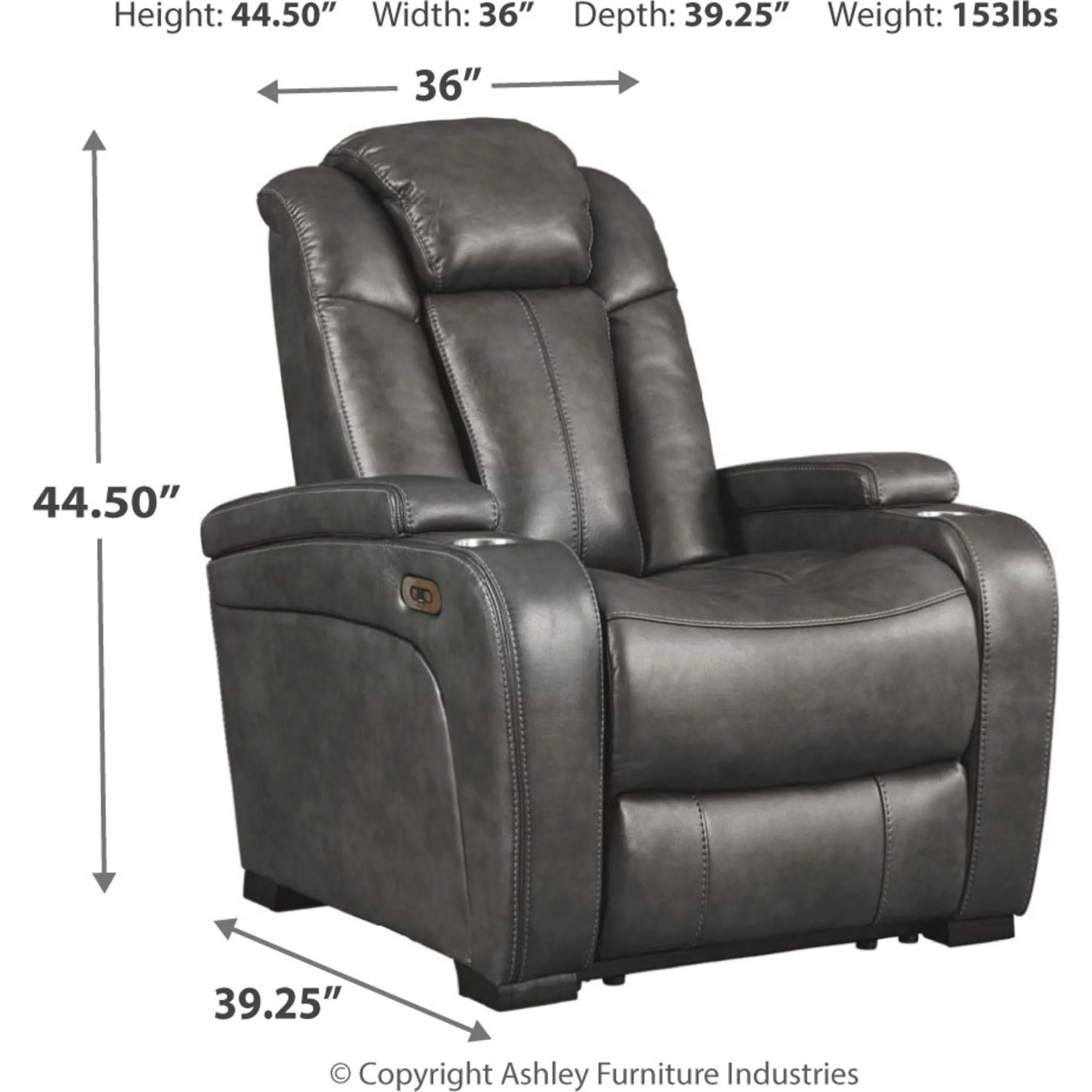 Turbulance Power Recliner - Quarry - Image 5