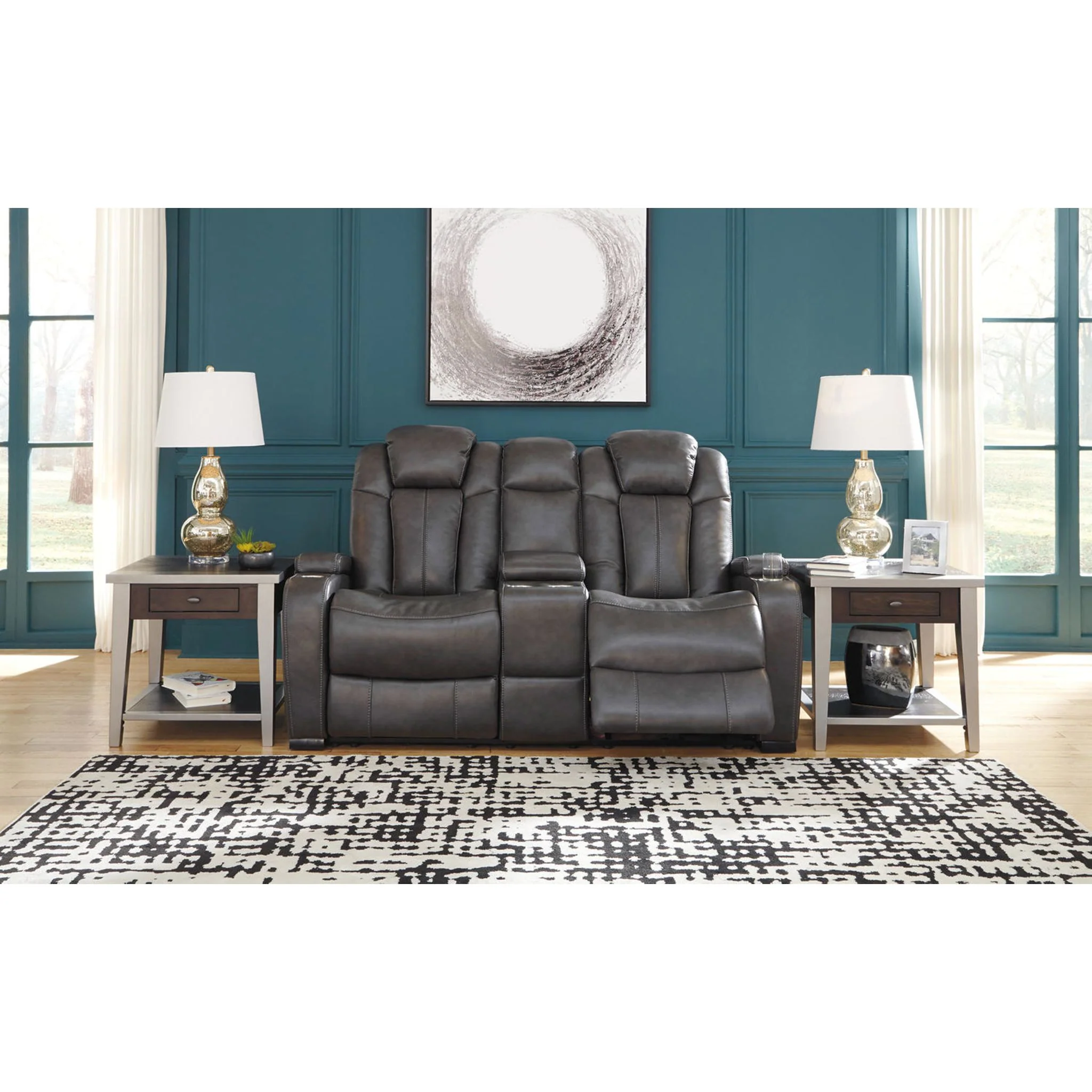 Turbulance Power Reclining Loveseat With Power Headrest - Quarry - Image 11