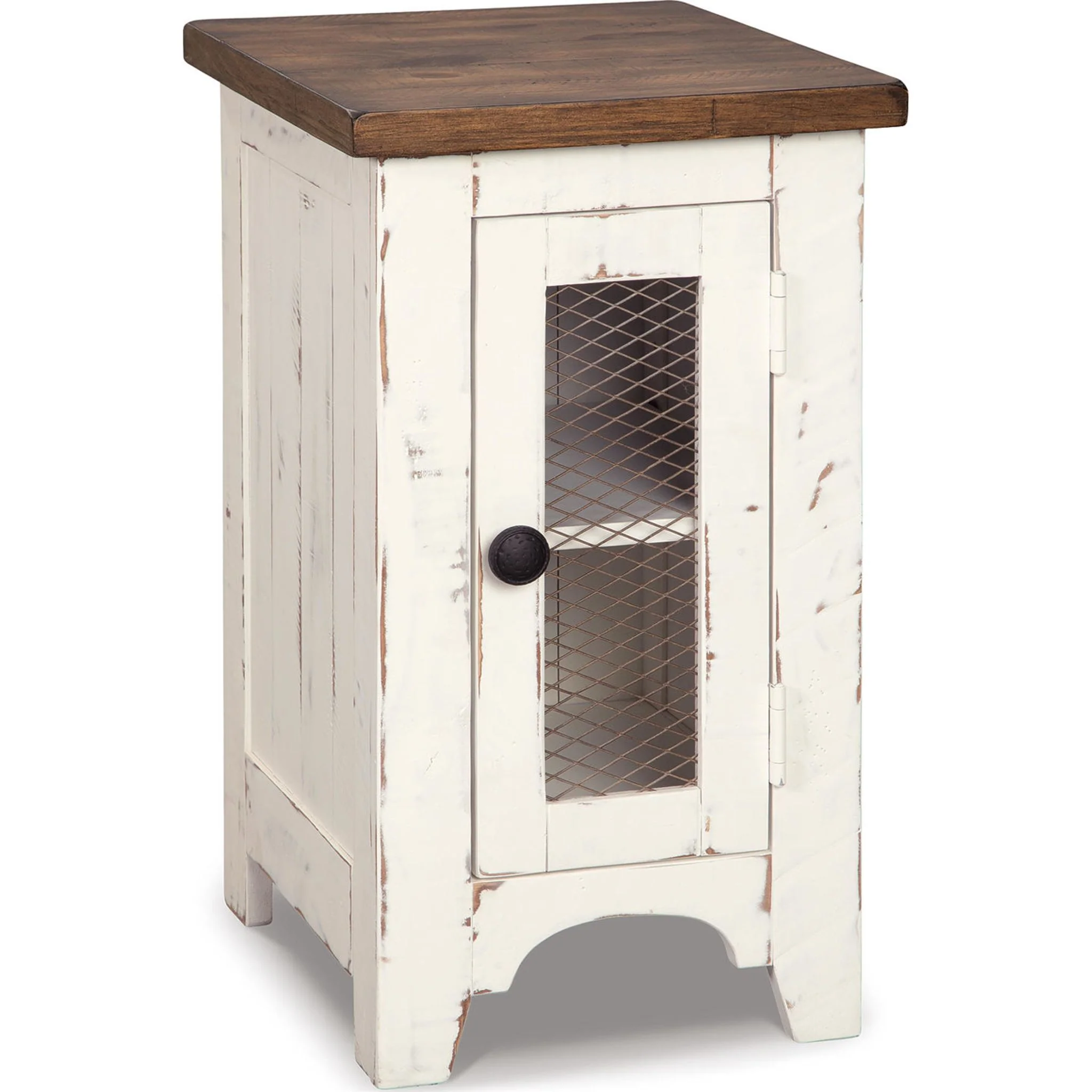 Turnbridge Wells Chair Side End Table - White/Brown - Image 14