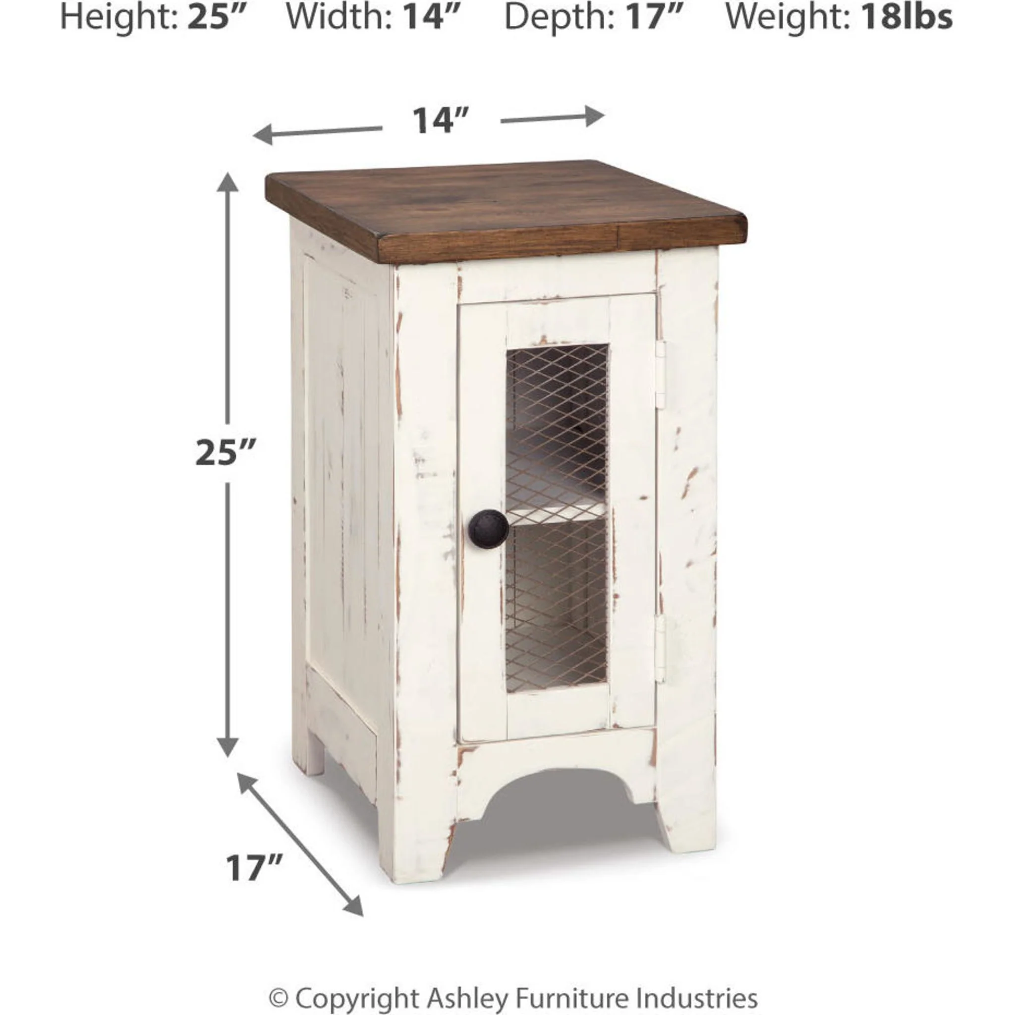 Turnbridge Wells Chair Side End Table - White/Brown - Image 15