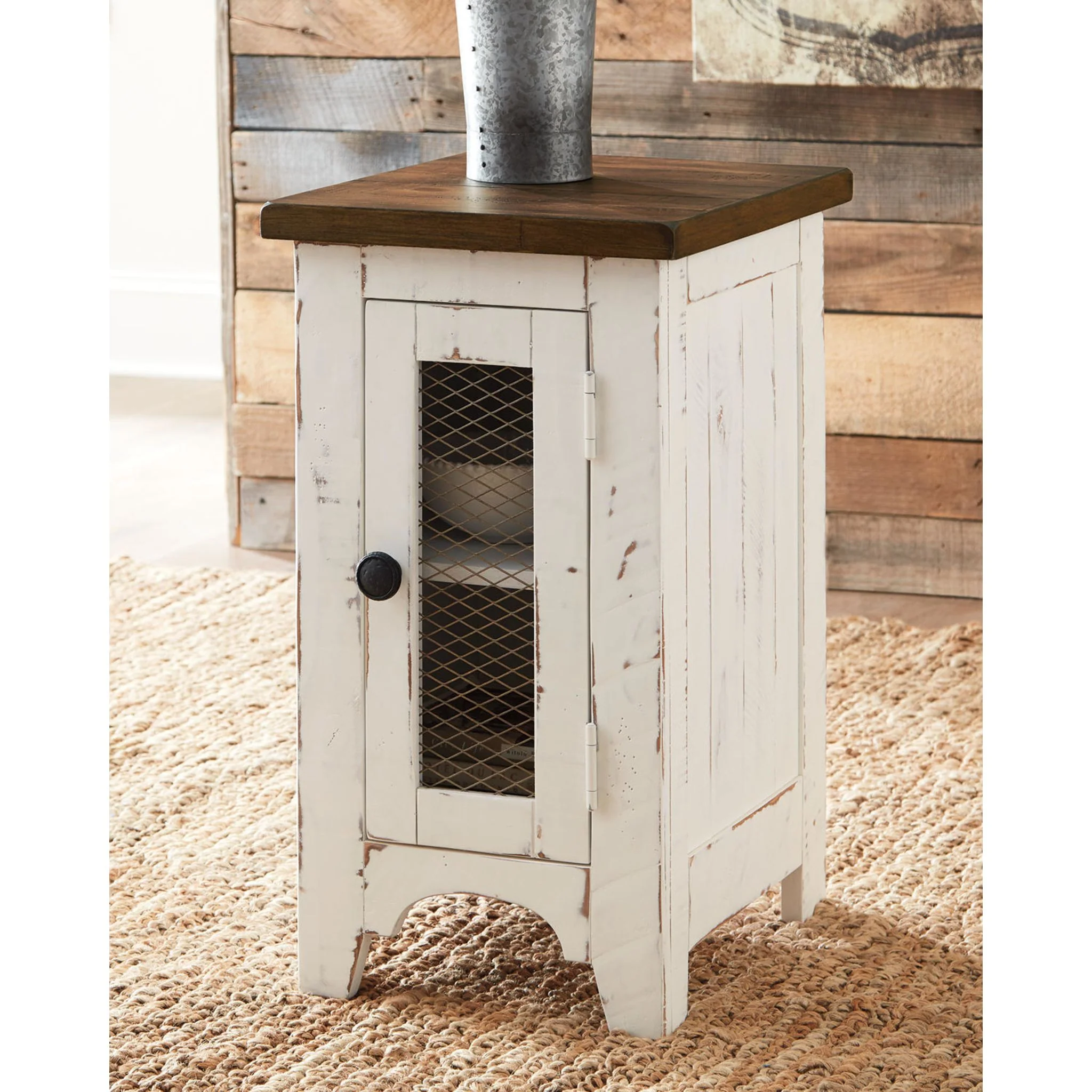 Turnbridge Wells Chair Side End Table - White/Brown - Image 9