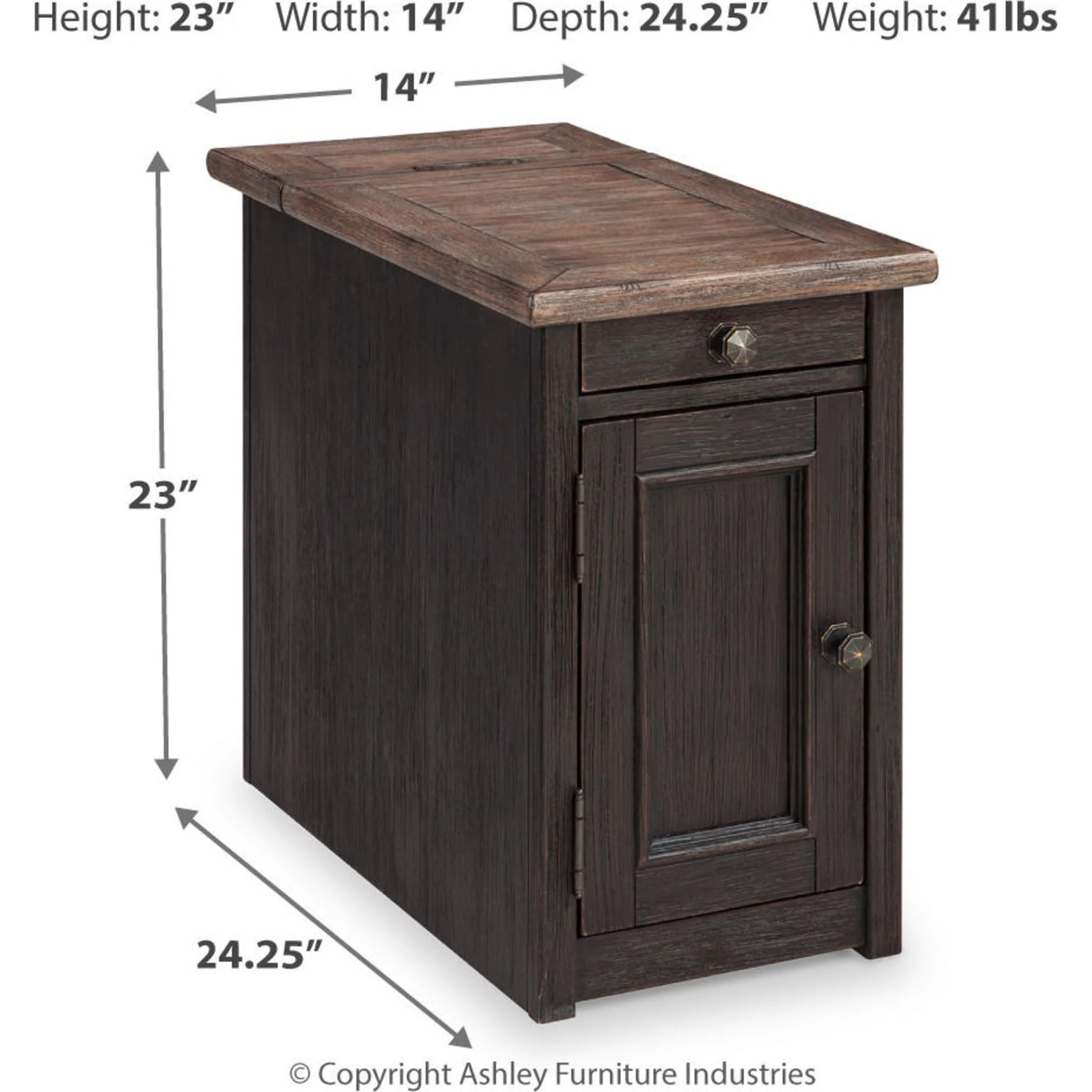 Tyler Creek Chair Side End Table - Grayish Brown/Black - Image 20