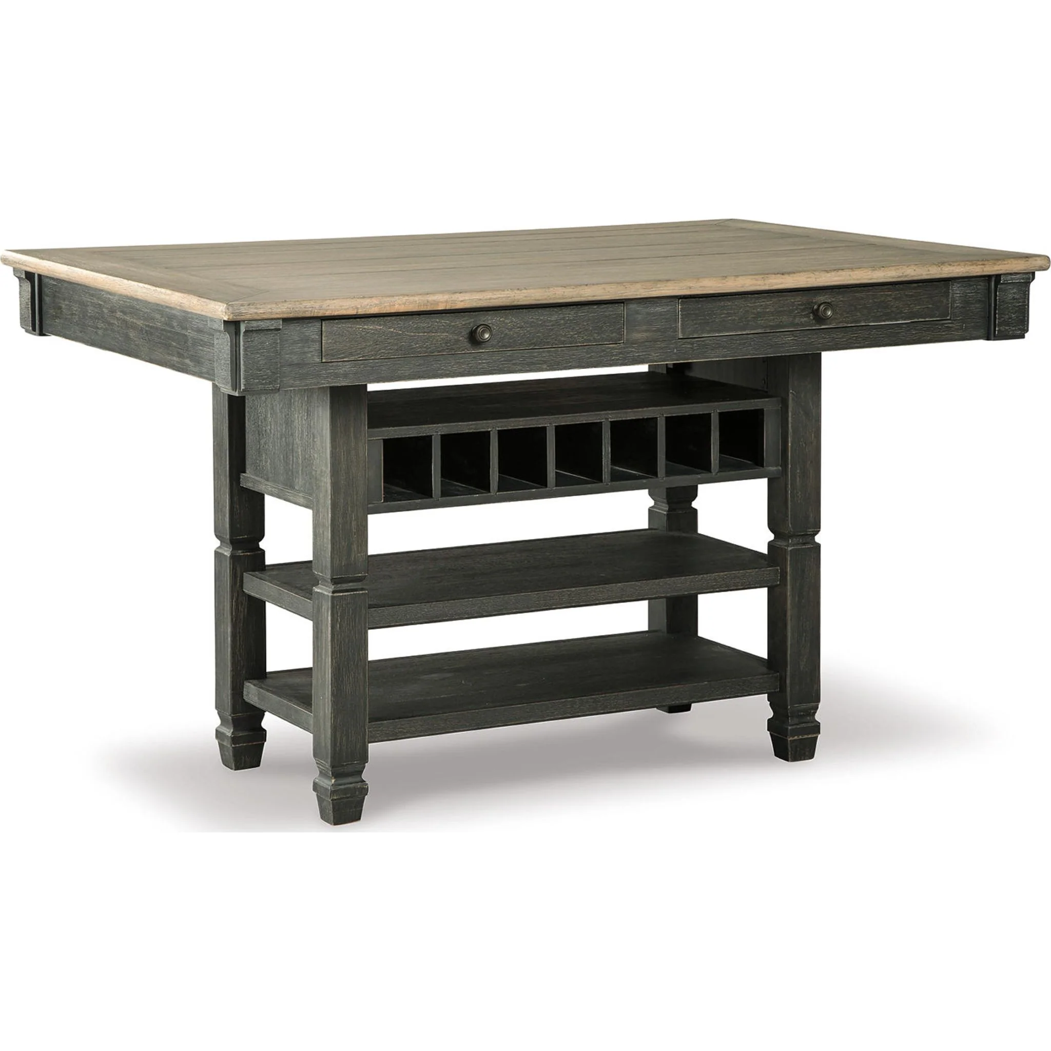 Tyler Creek Counter Height Table - Black/Grey - (D736-32)