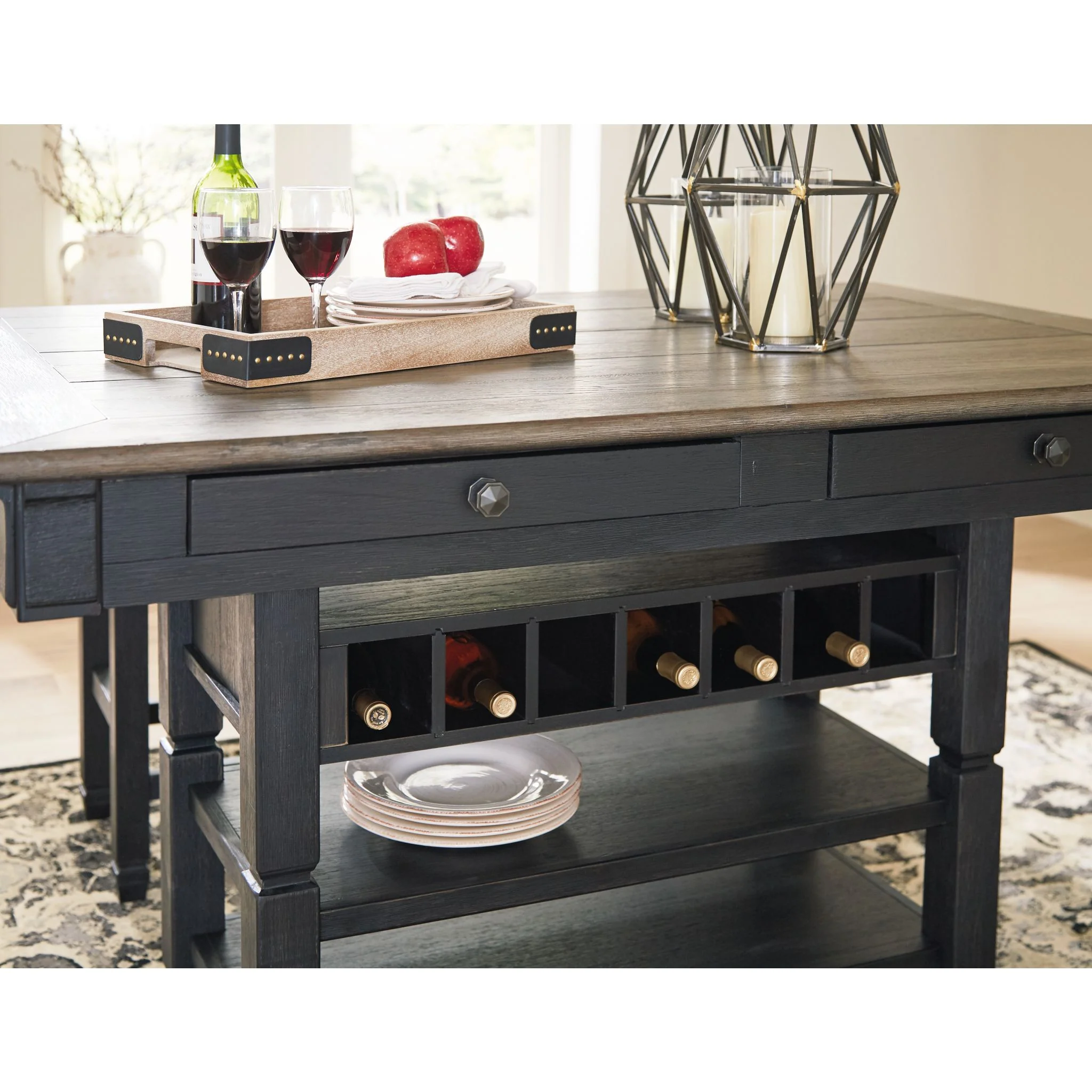 Tyler Creek Counter Height Table - Black/Grey - (D736-32) - Image 11