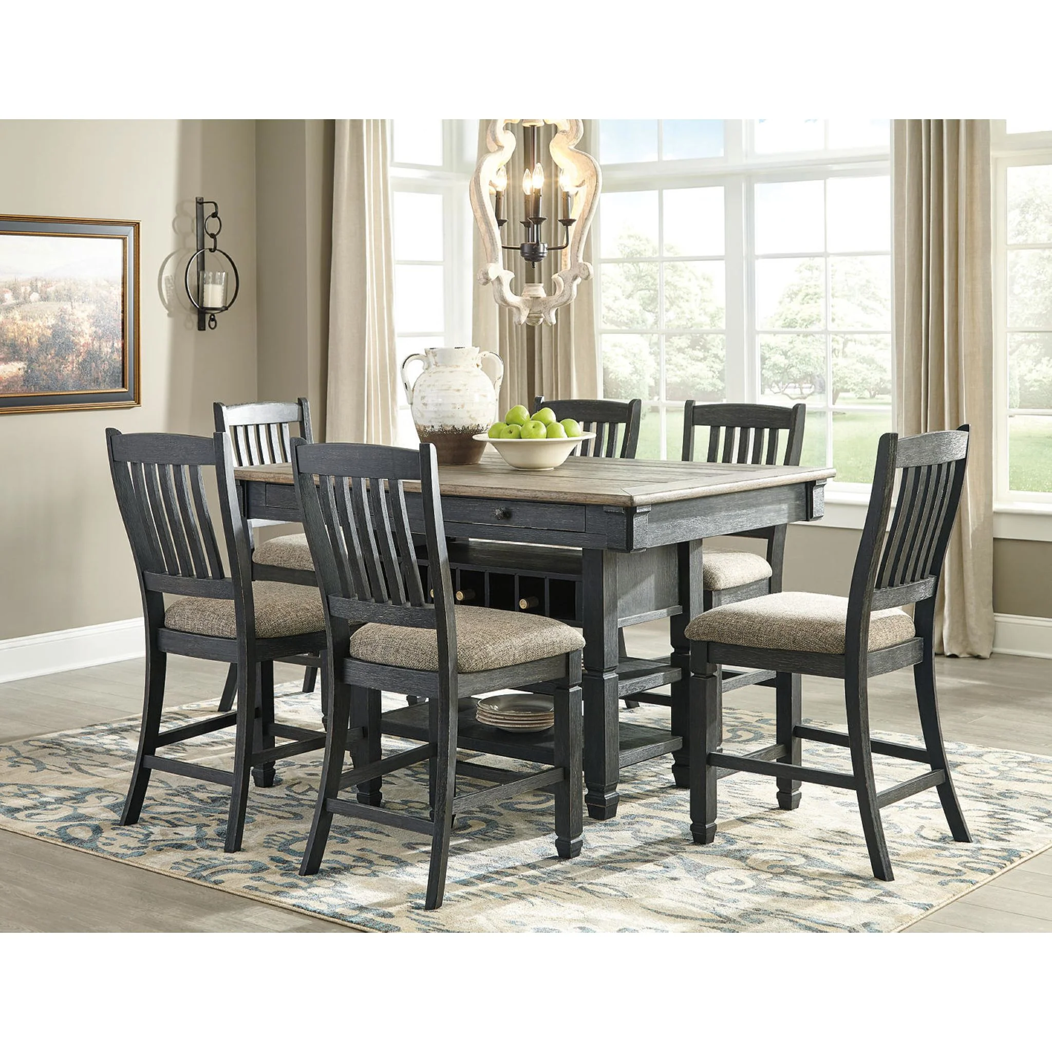 Tyler Creek Counter Height Table - Black/Grey - (D736-32) - Image 16