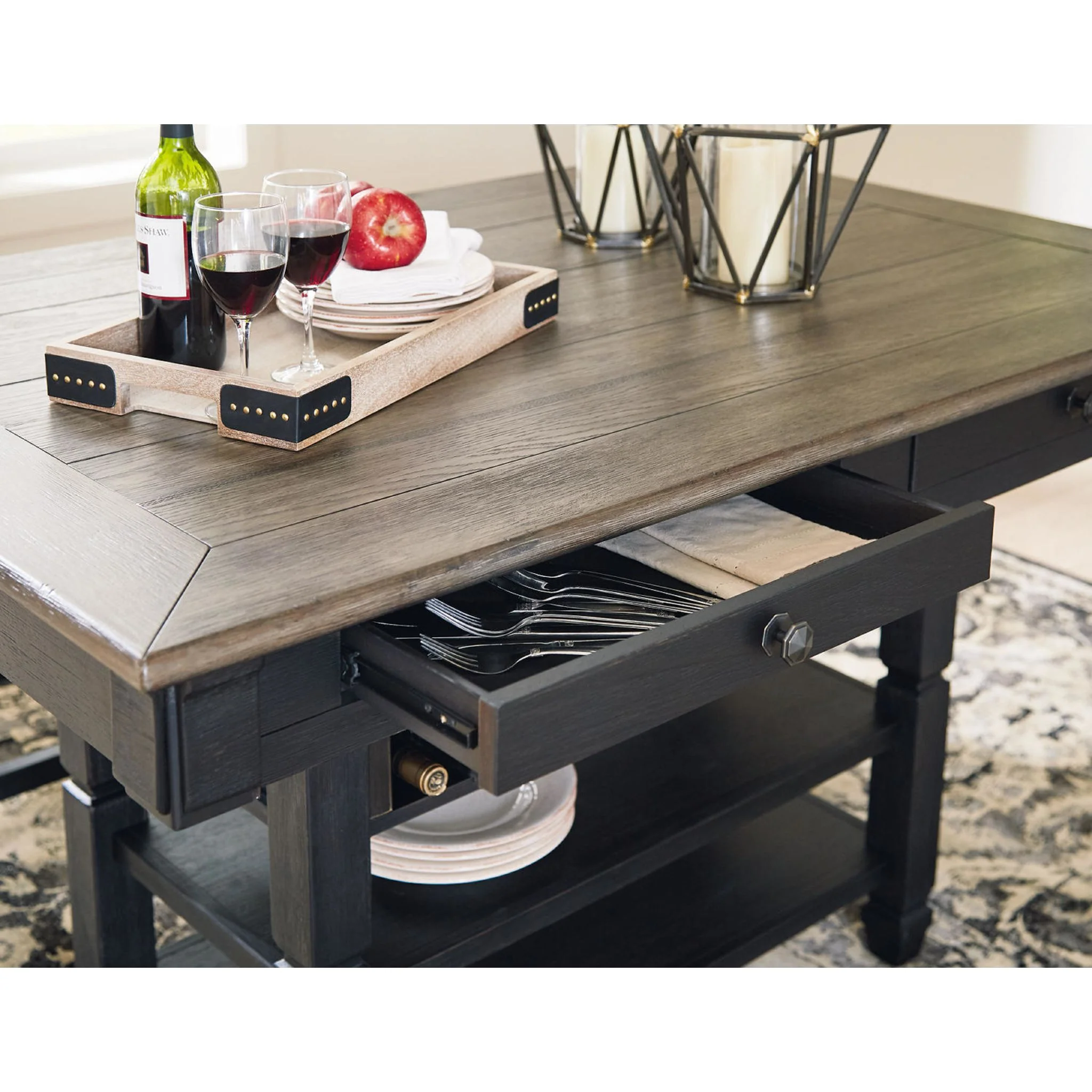 Tyler Creek Counter Height Table - Black/Grey - (D736-32) - Image 18