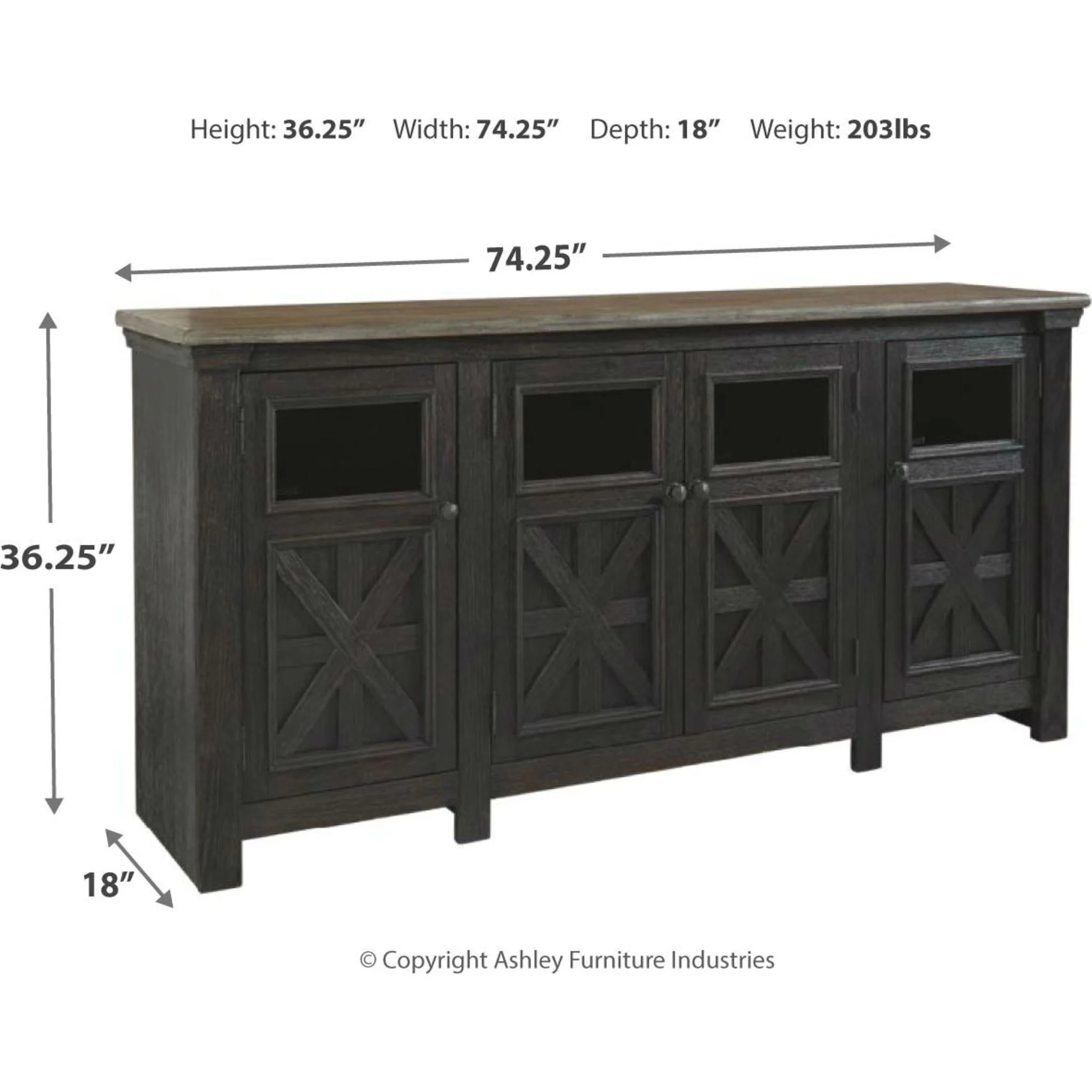 Tyler Creek TV Stand - Black/Gray - Image 10