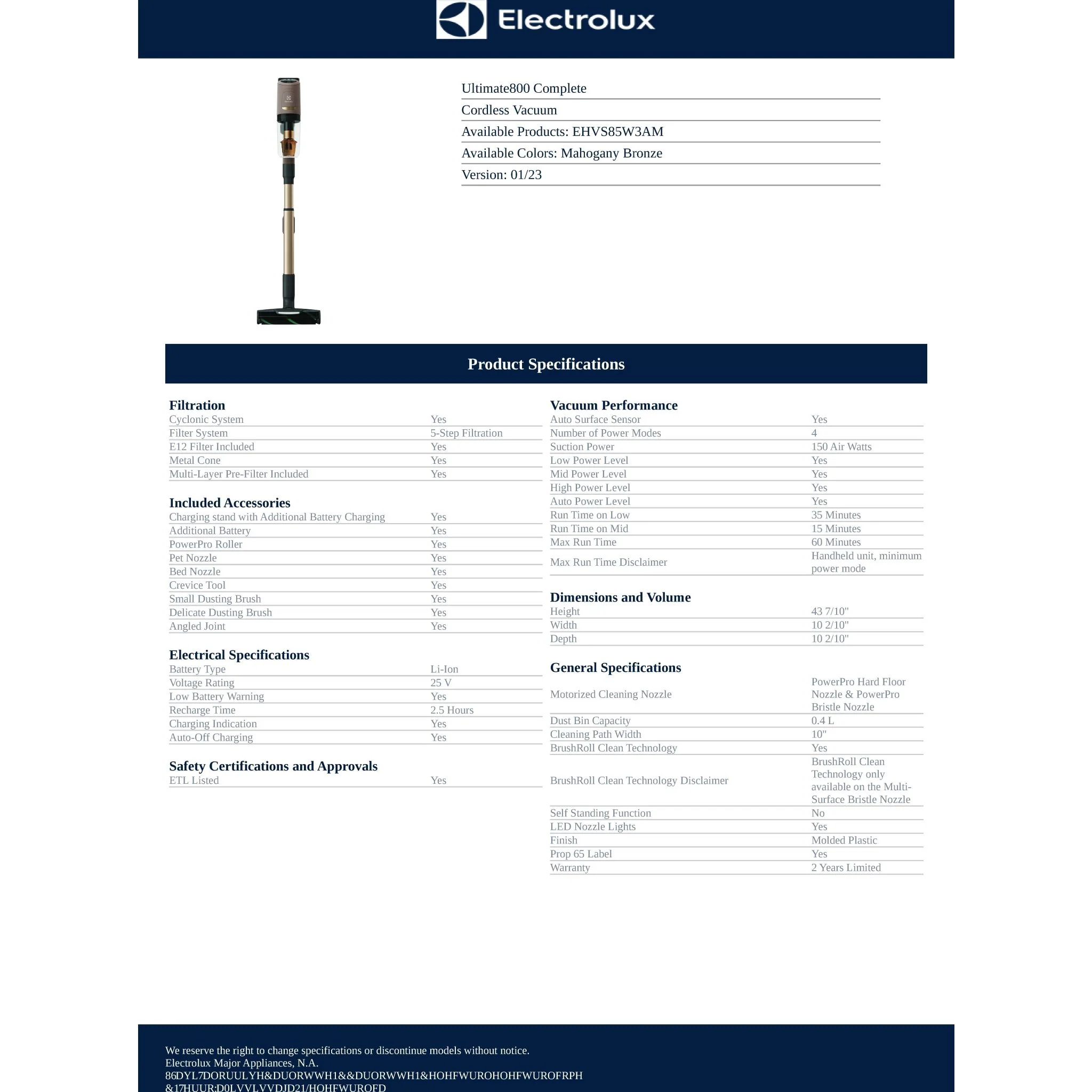 Electrolux Ultimate800 Complete Home Vacuum (EHVS85W3AM) - Image 14