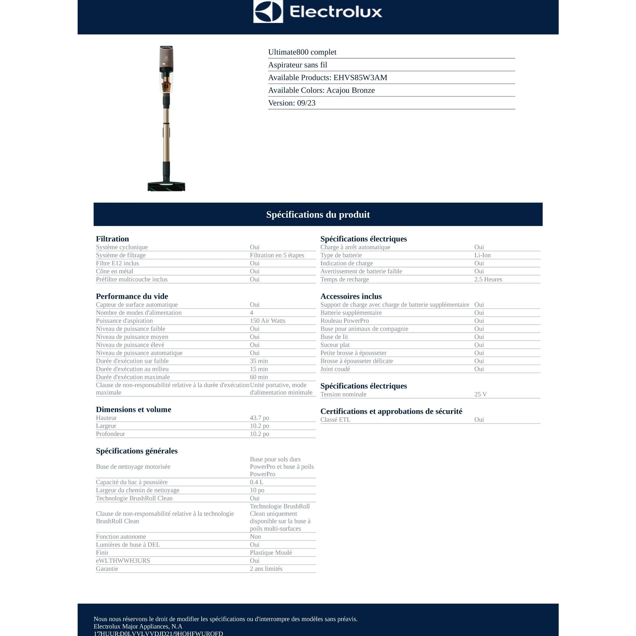 Electrolux Ultimate800 Complete Home Vacuum (EHVS85W3AM) - Image 16