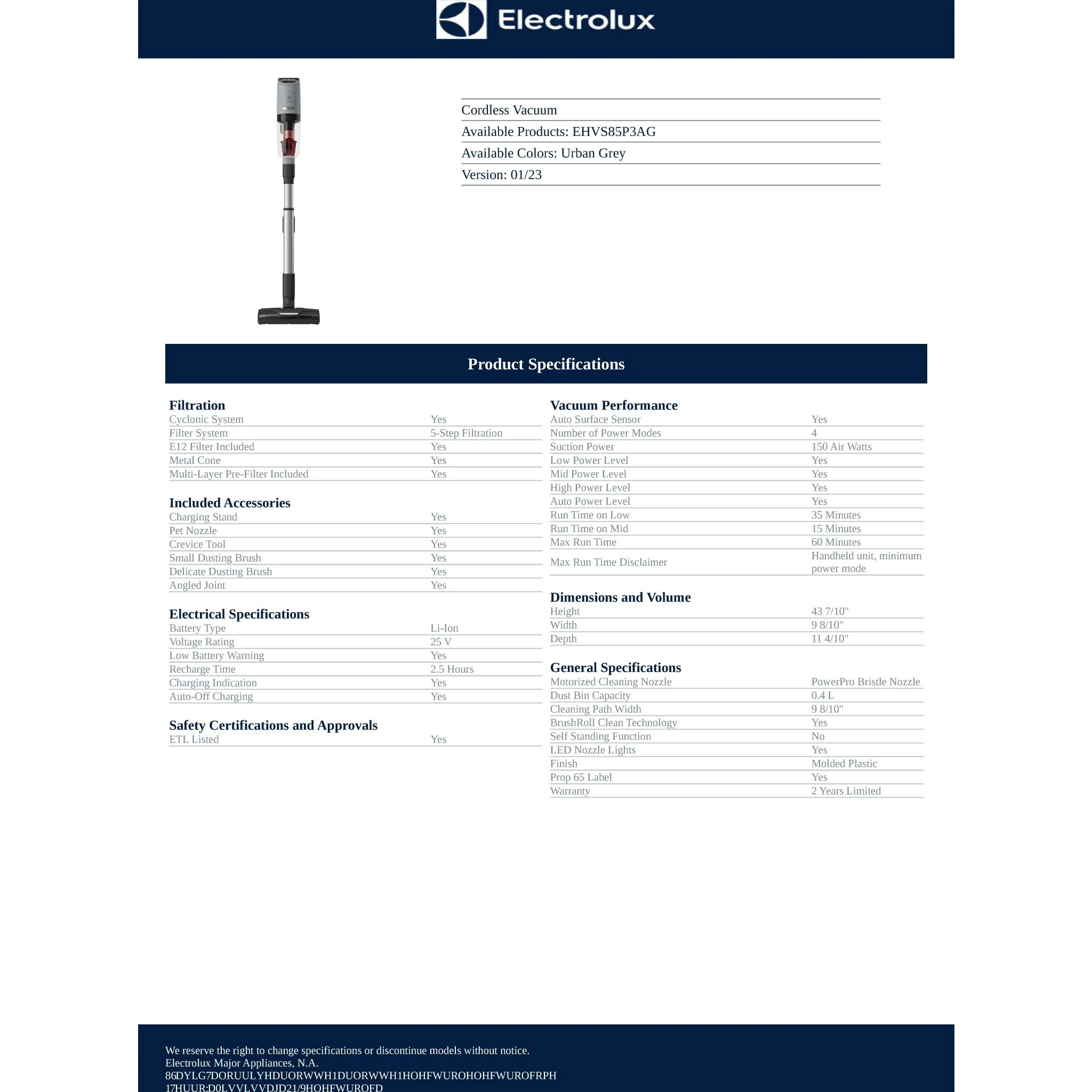 Electrolux Ultimate800 Pet Vacuum (EHVS85P3AG) - Image 14