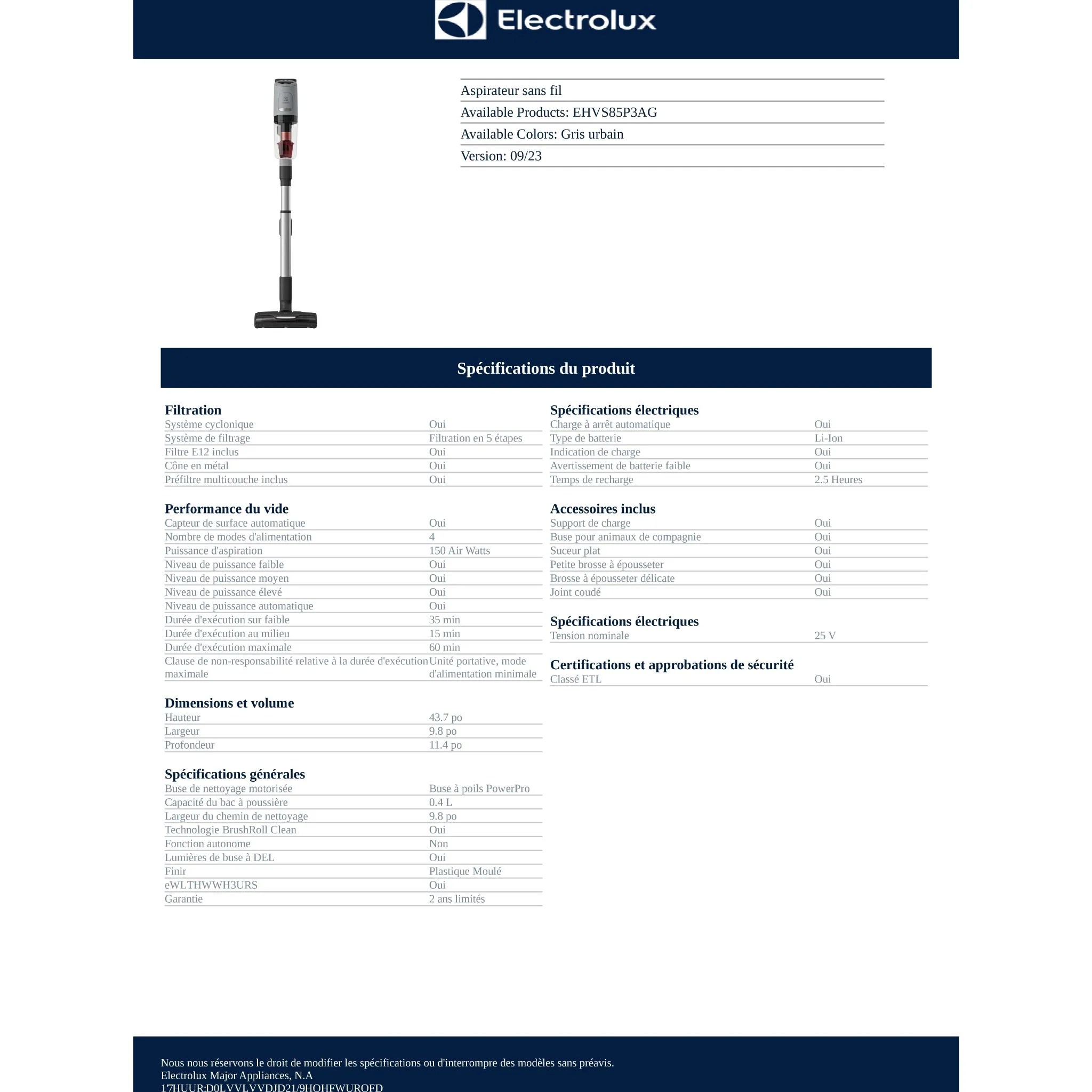 Electrolux Ultimate800 Pet Vacuum (EHVS85P3AG) - Image 15