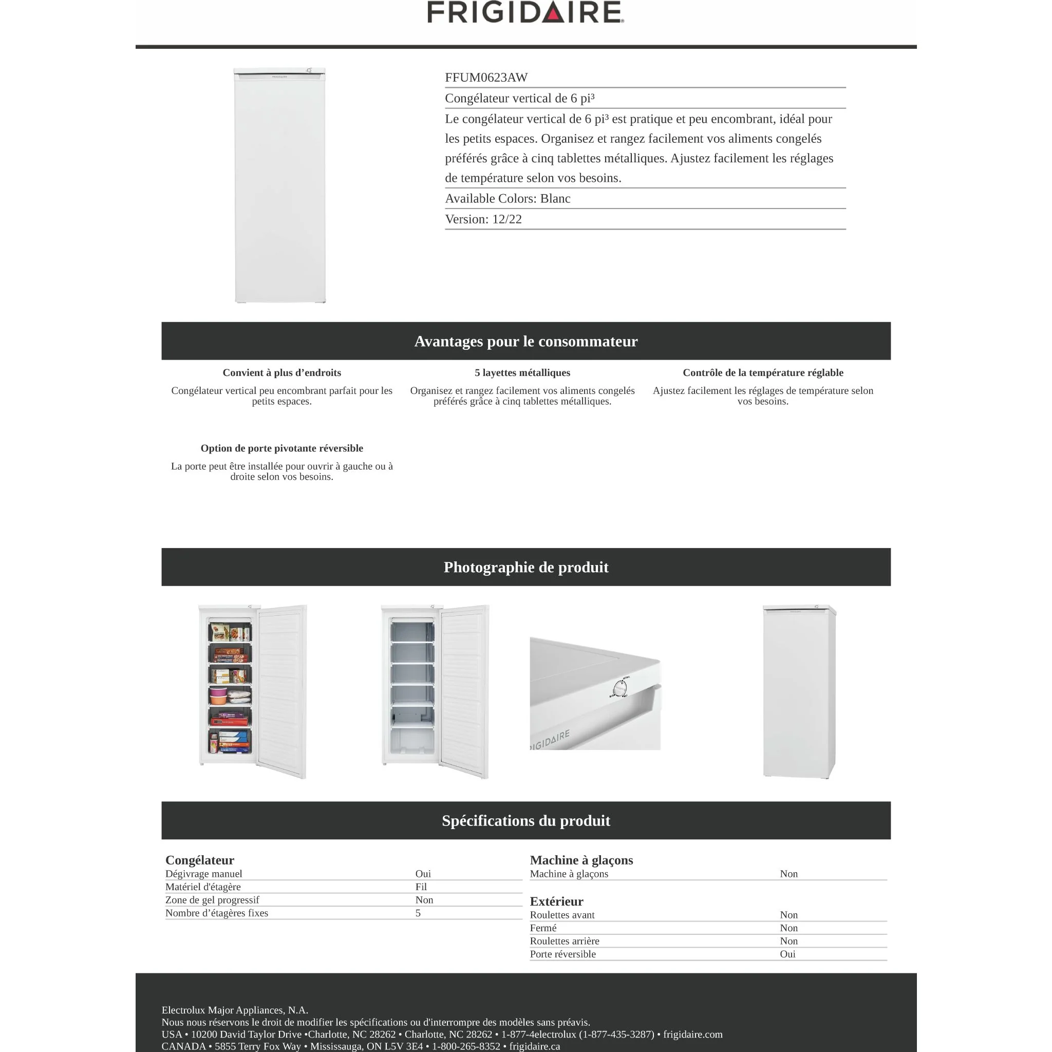 Frigidaire Upright Freezer (FFUM0623AW) - White - Image 13