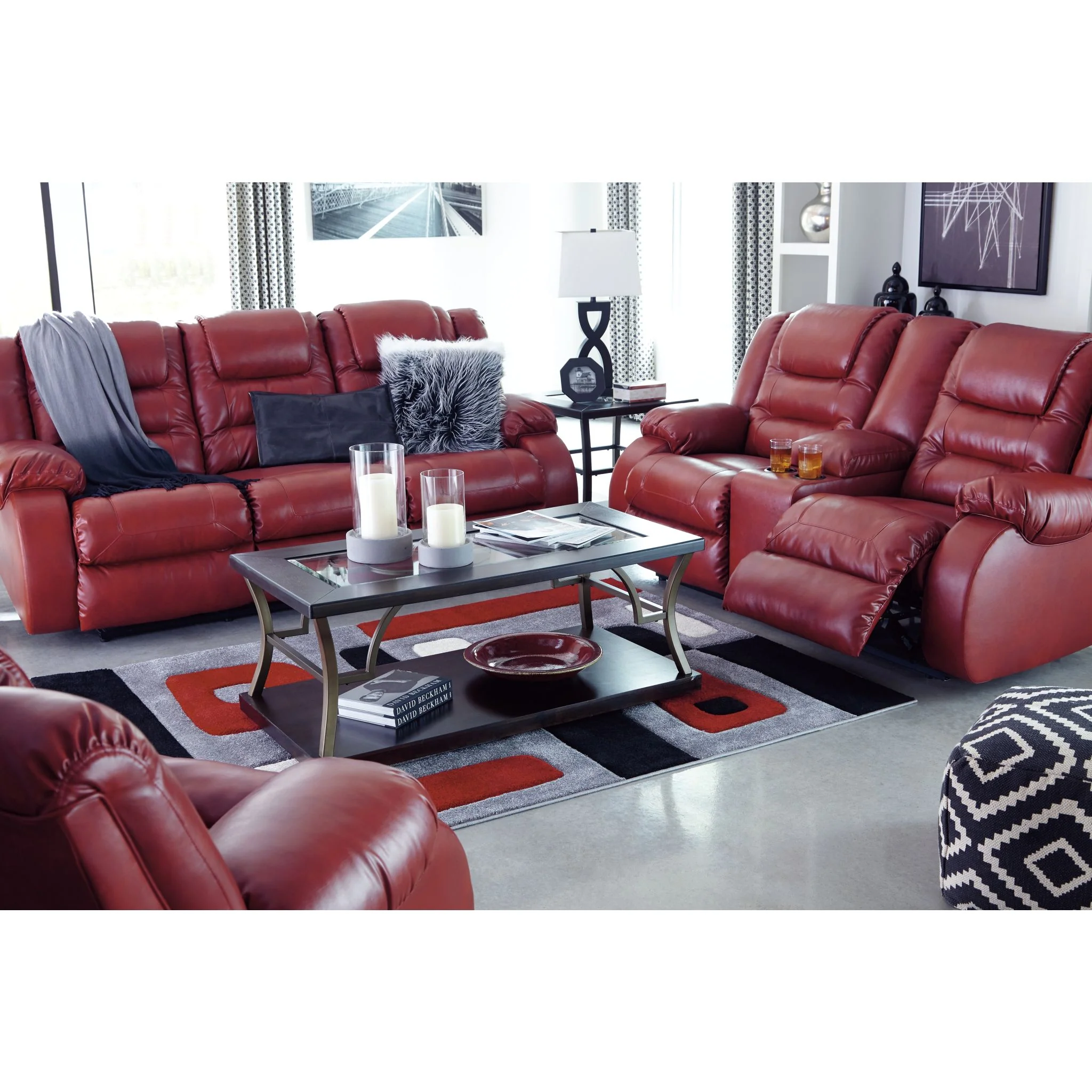 Vacherie Reclining Loveseat with Console - Salsa - Image 10