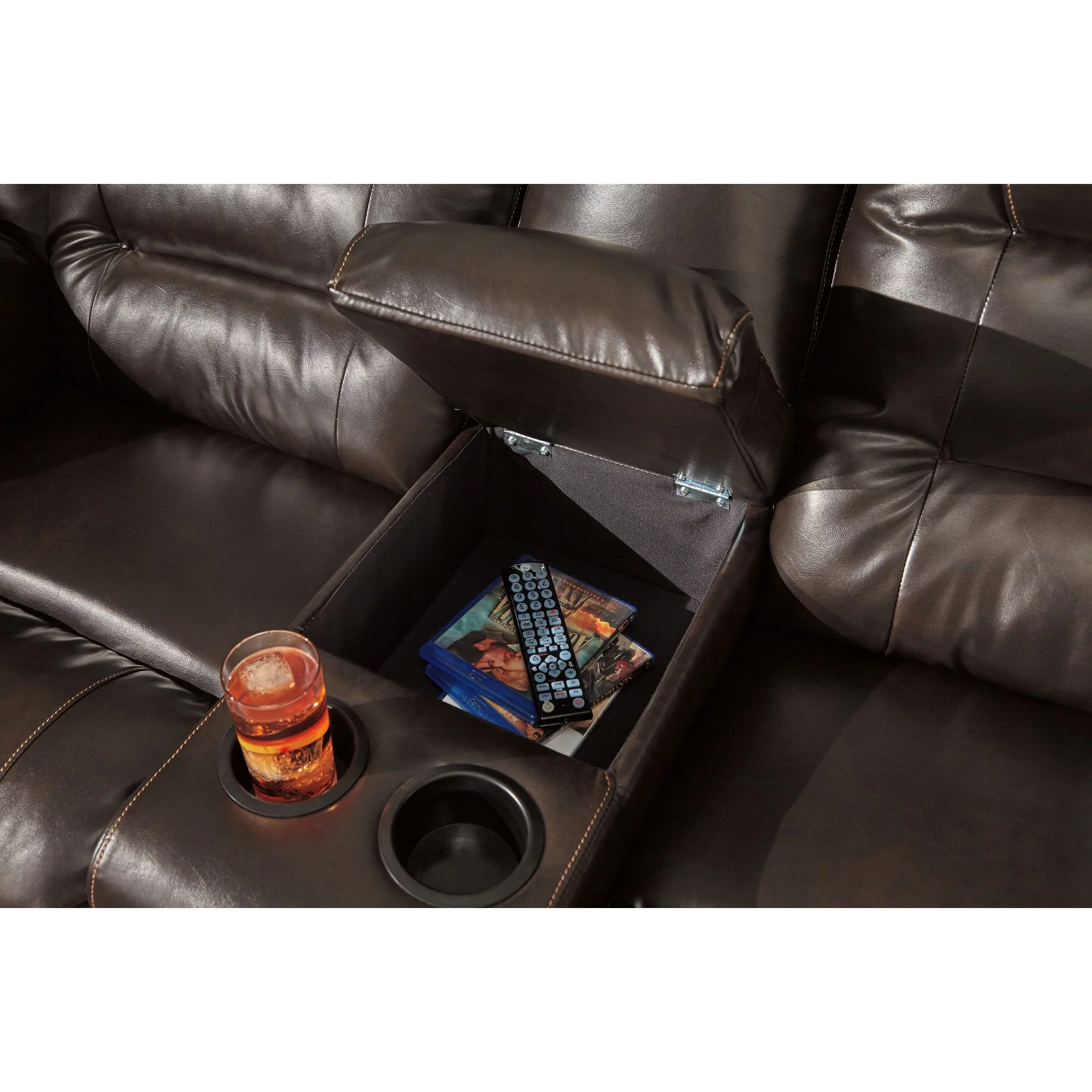 Vacherie Reclining Loveseat with Console - Chocolate - Image 6