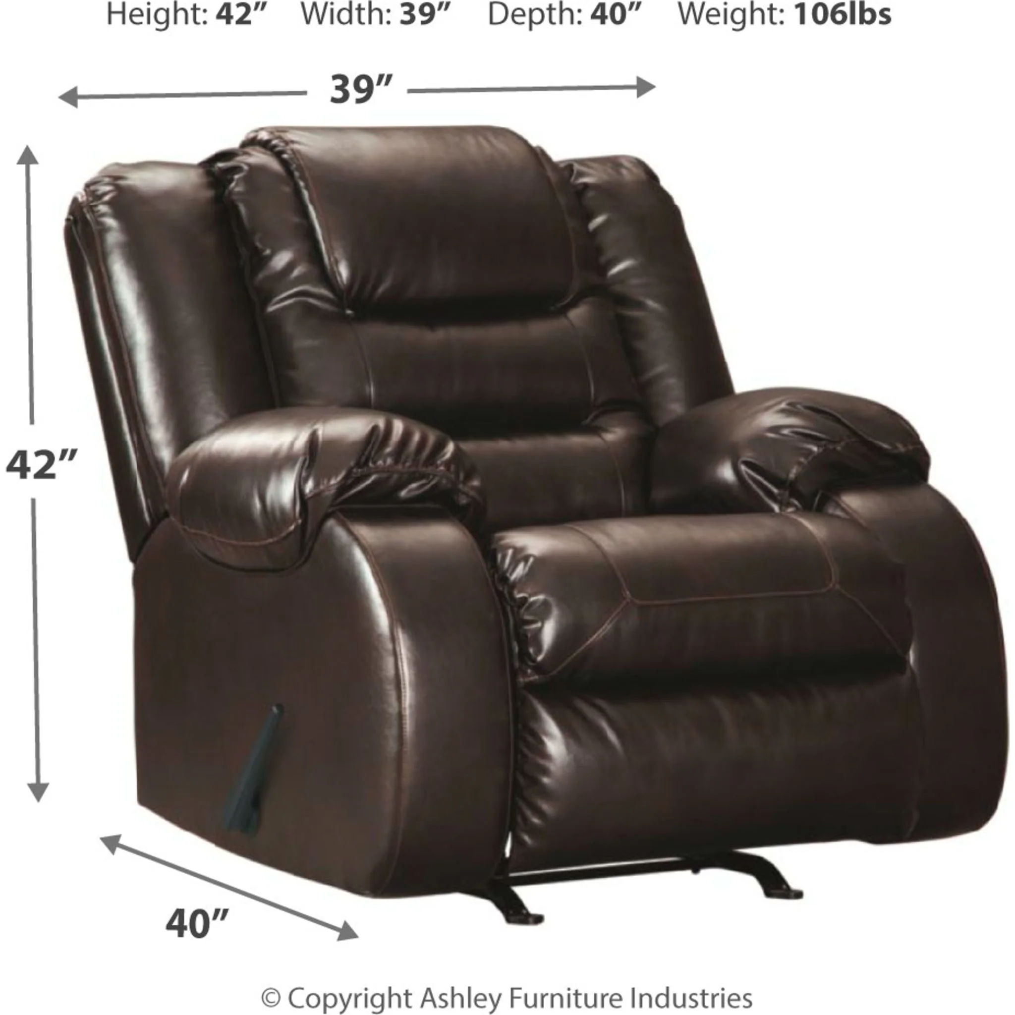 Vacherie Rocker Recliner - Chocolate - Image 4