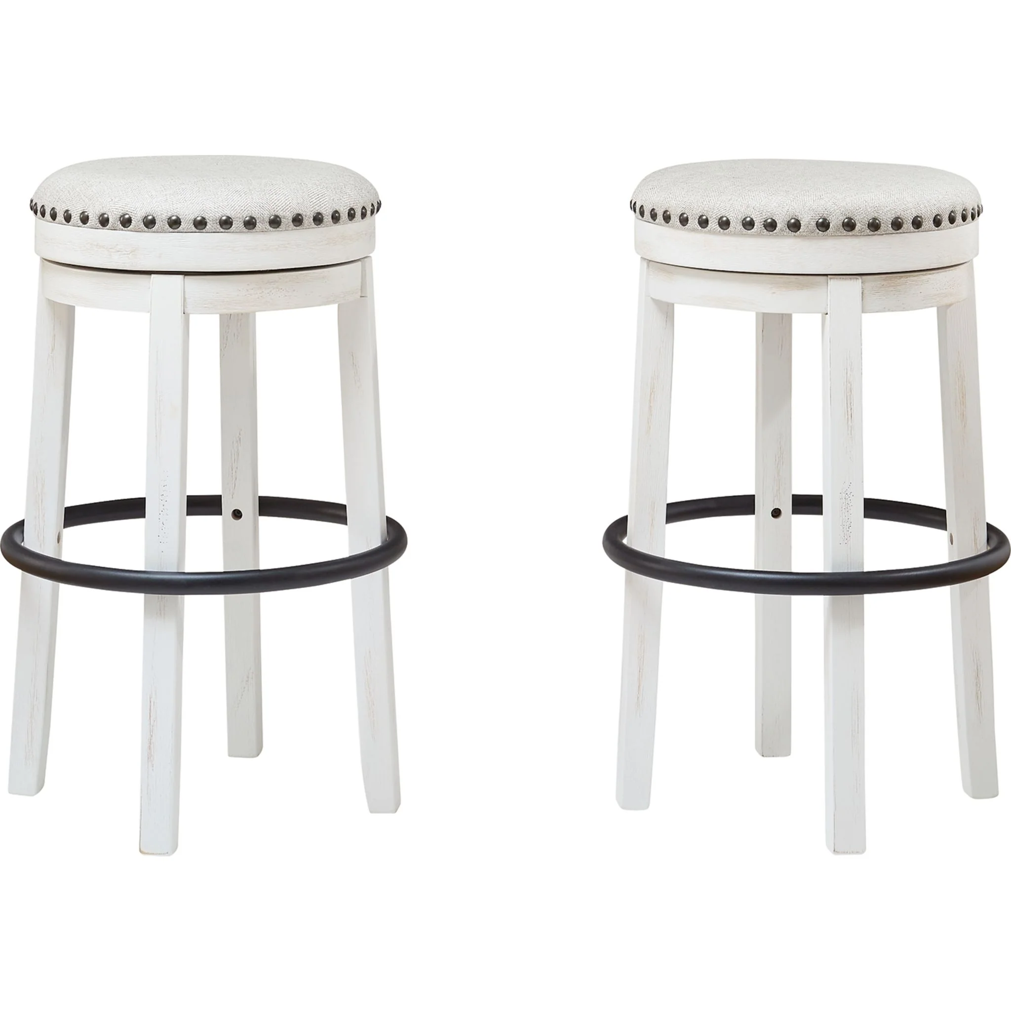 Valebeck Bar Height Stool - White/Black - (D546-330) - Image 4
