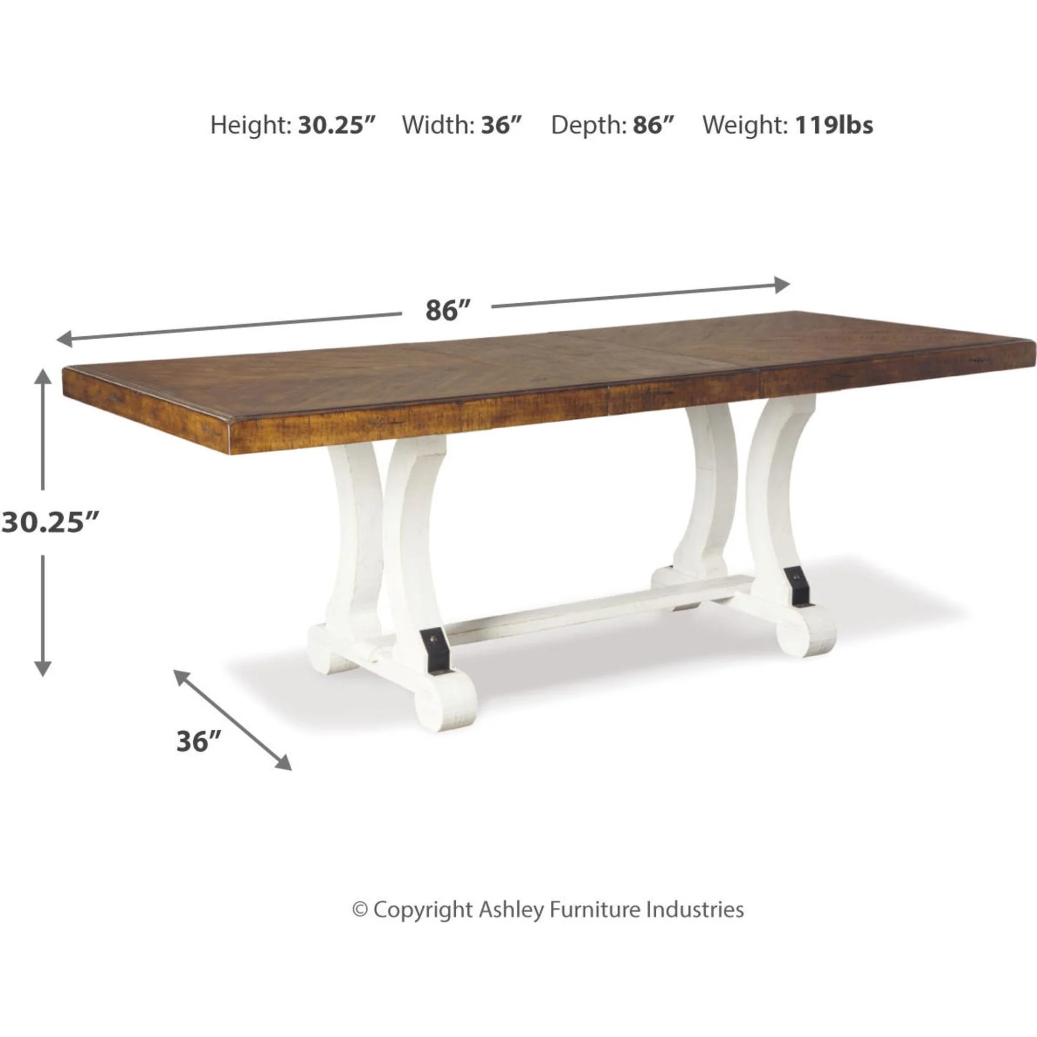 Valebeck Dining Extension Table - White/Brown - (D546-35) - Image 23