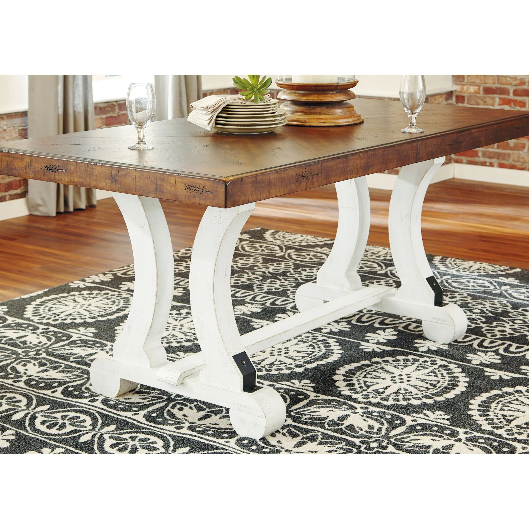 Valebeck Dining Extension Table - White/Brown - (D546-35) - Image 5