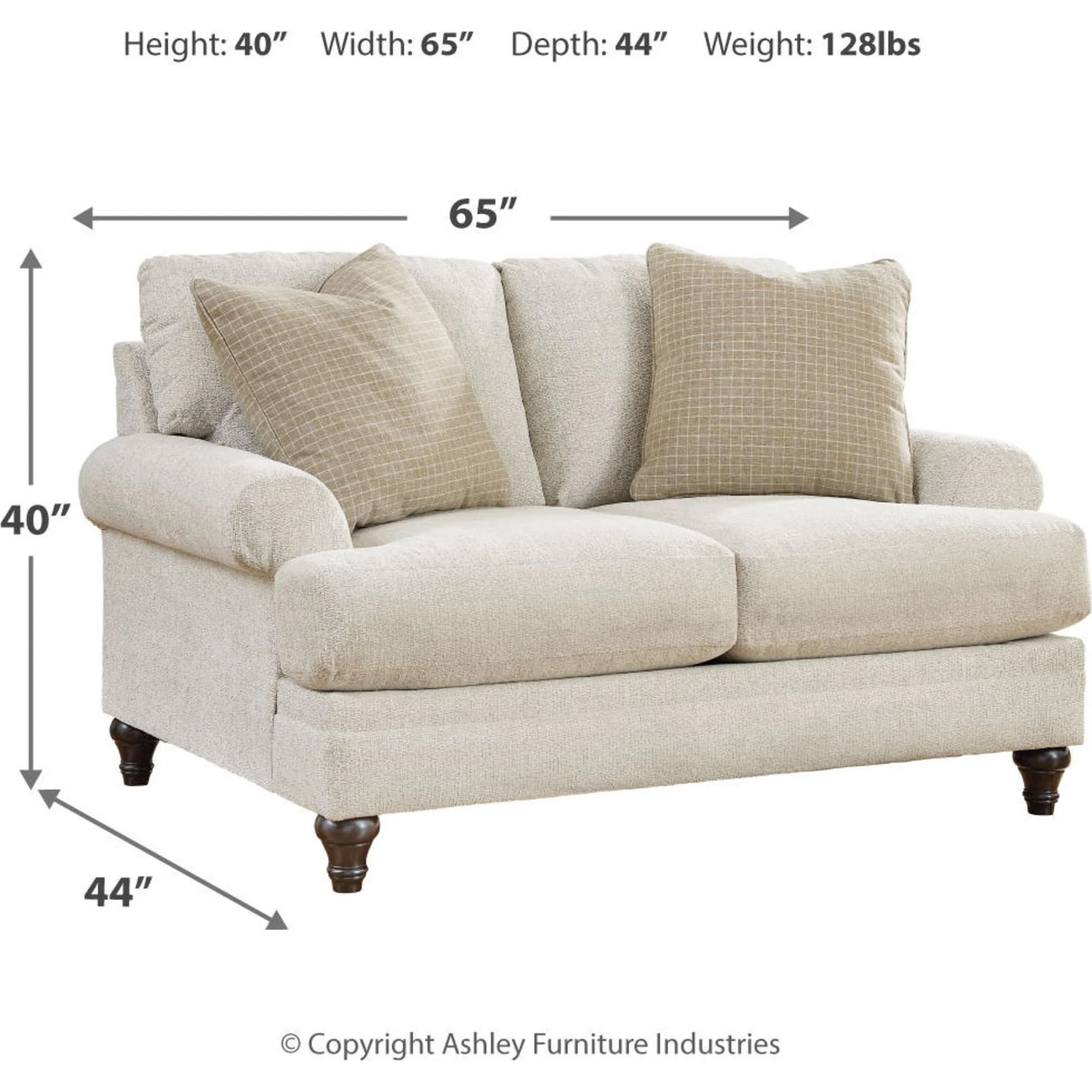 Valerani Loveseat - Sandstone - Image 6