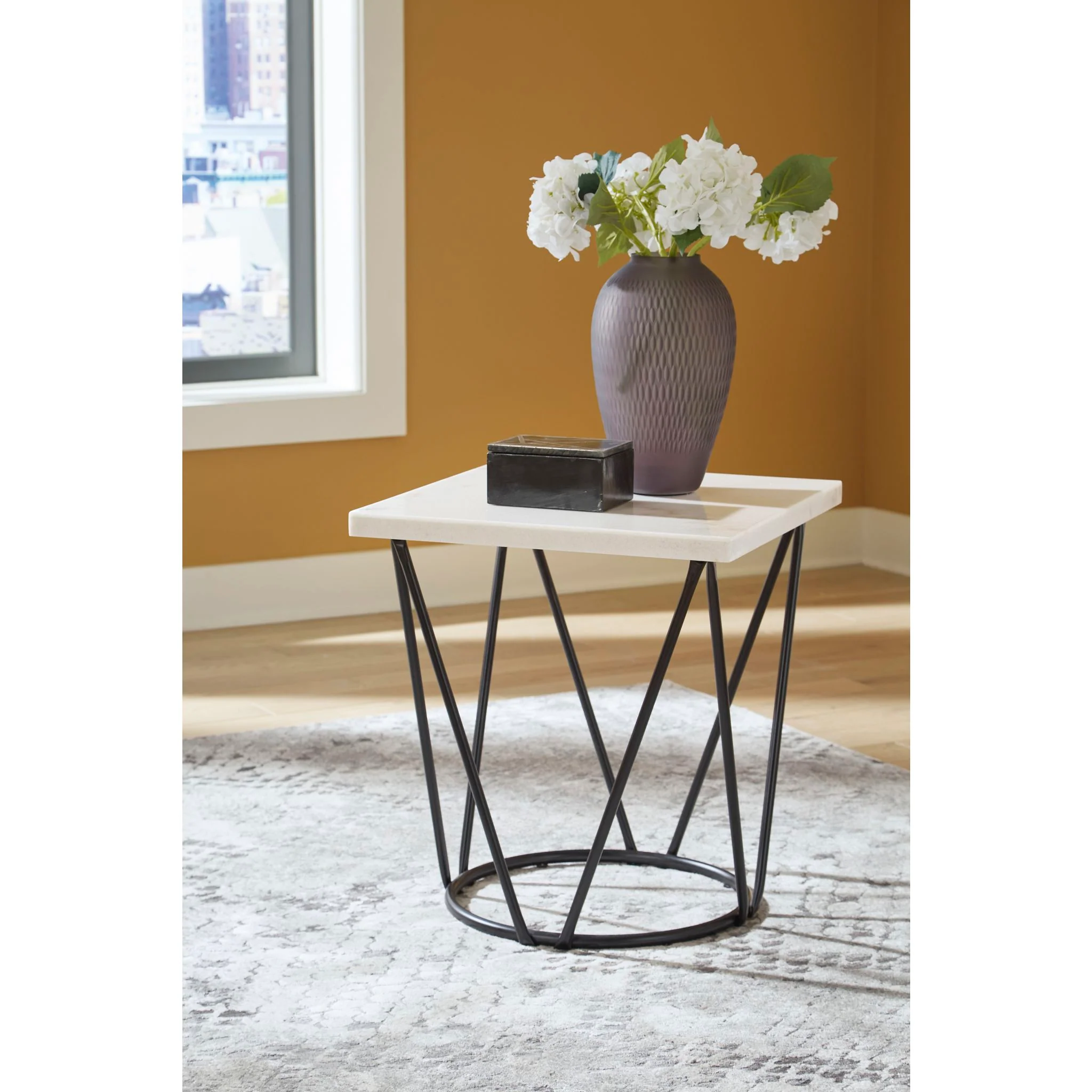 Vancent End Table - White/Black - Image 2