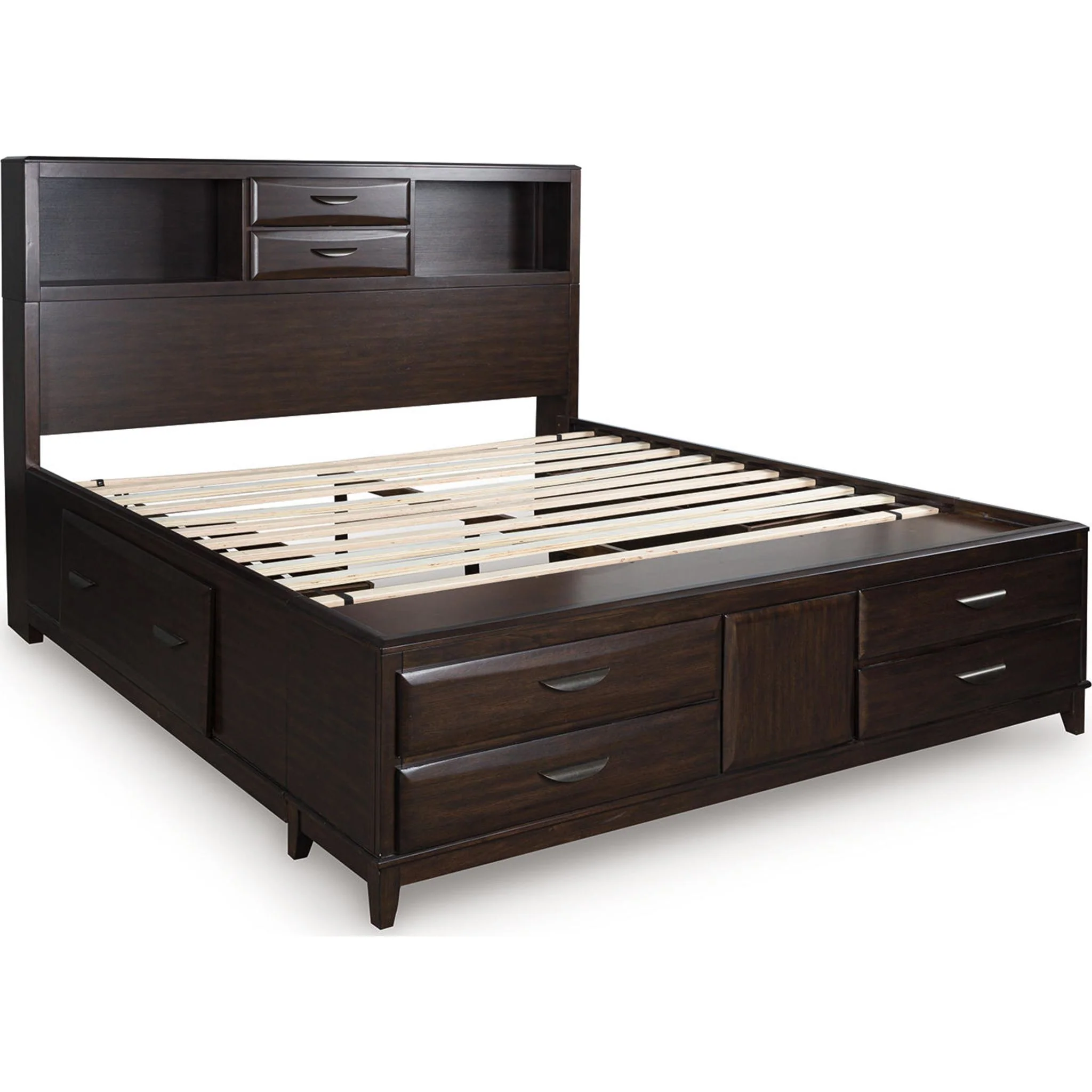 Vanmore King Storage Bed - Dark Brown