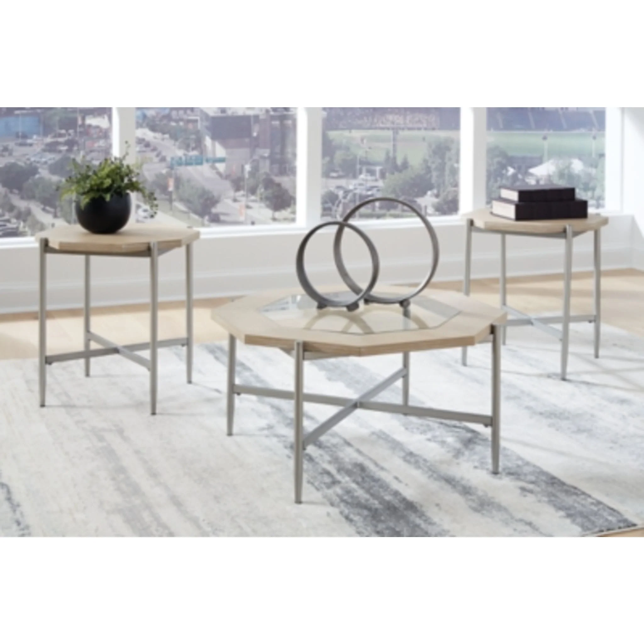 Varlowe 3 Pack Tables - Bisque - Image 2