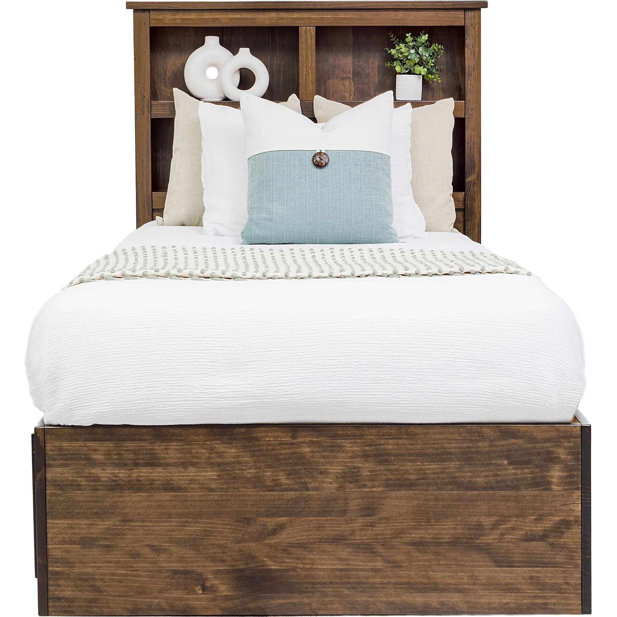 Vera Twin Bookcase Left Storage Bed - Truffle - Image 2