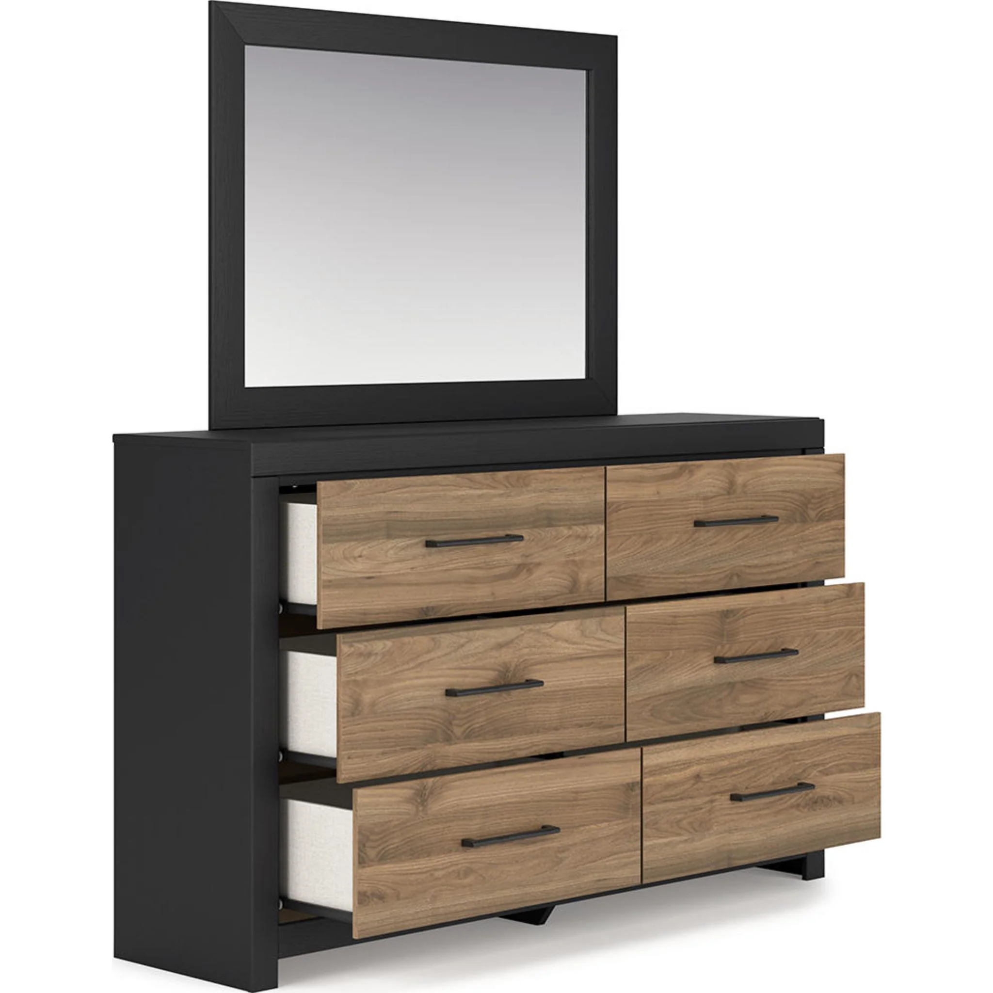 Vertani Dresser and Mirror - Black/Honey Brown - Image 3
