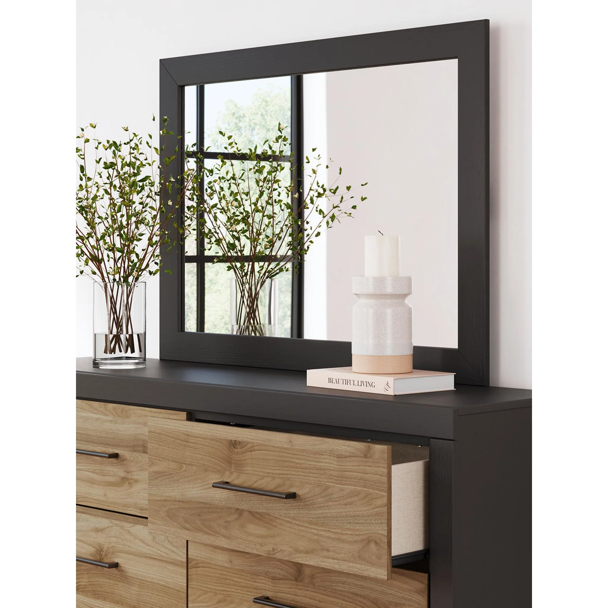 Vertani Dresser and Mirror - Black/Honey Brown - Image 5