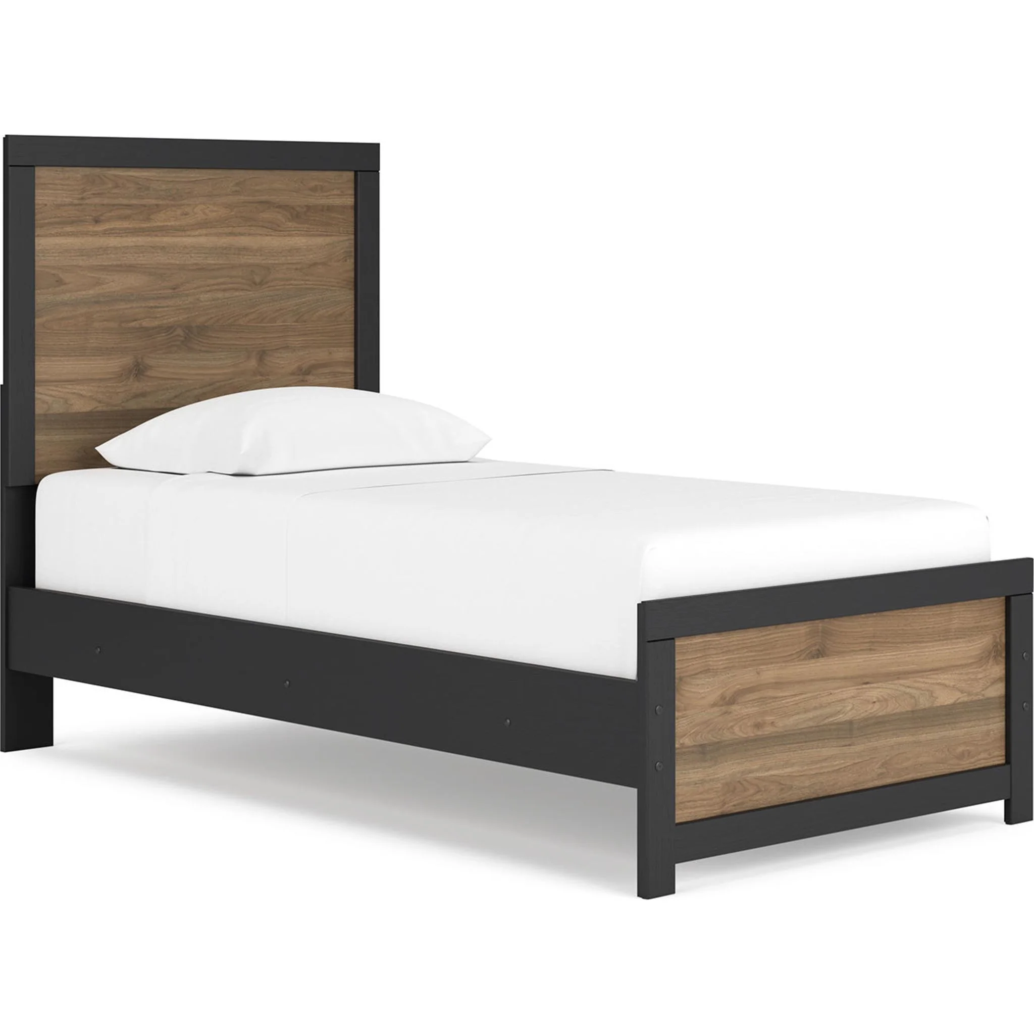 Vertani Panel Bed - Black/Honey Brown