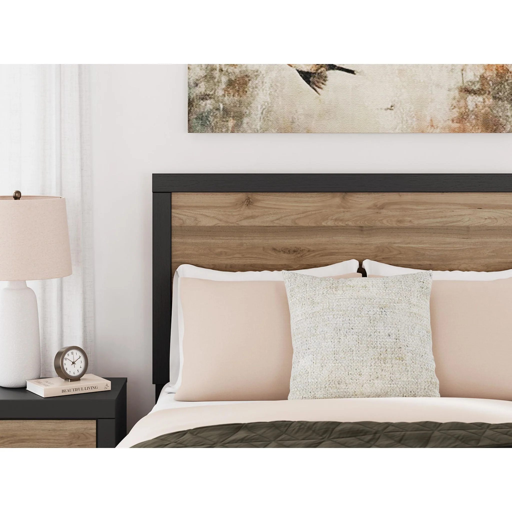Vertani Panel Bed - Black/Honey Brown - Image 14