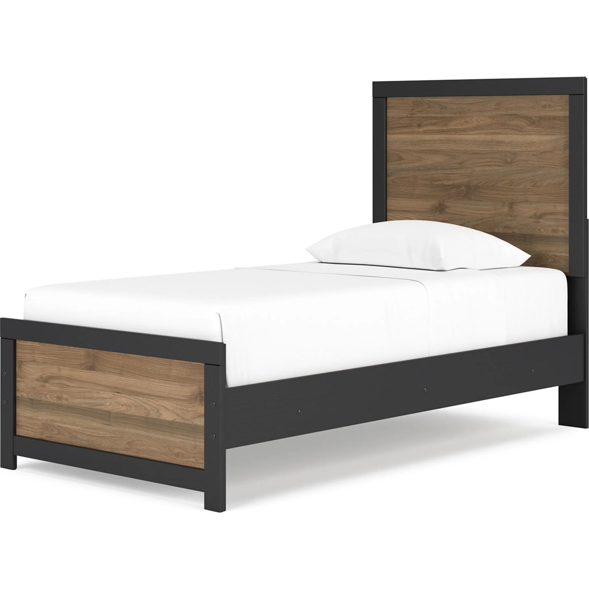 Vertani Panel Bed - Black/Honey Brown - Image 2