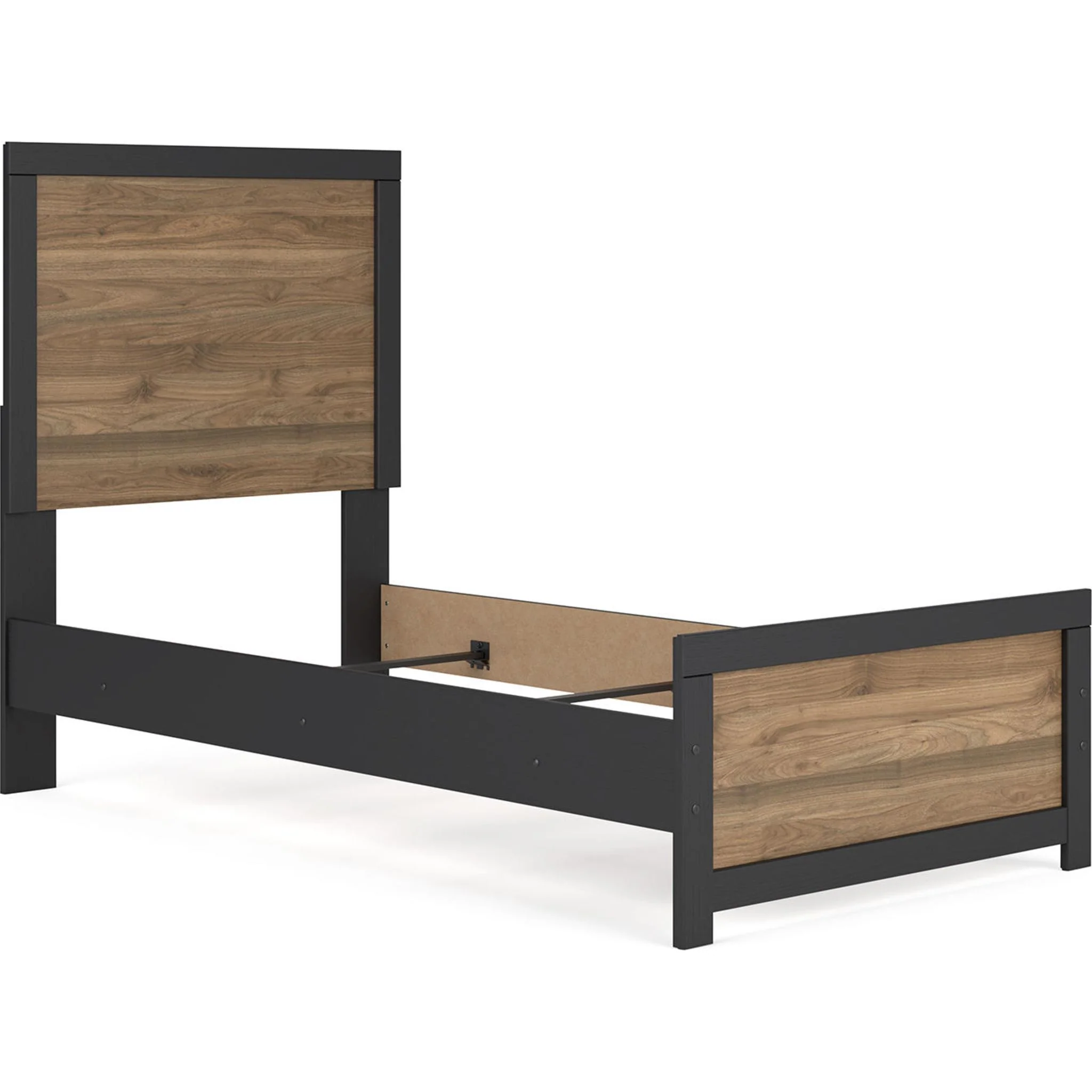 Vertani Panel Bed - Black/Honey Brown - Image 3